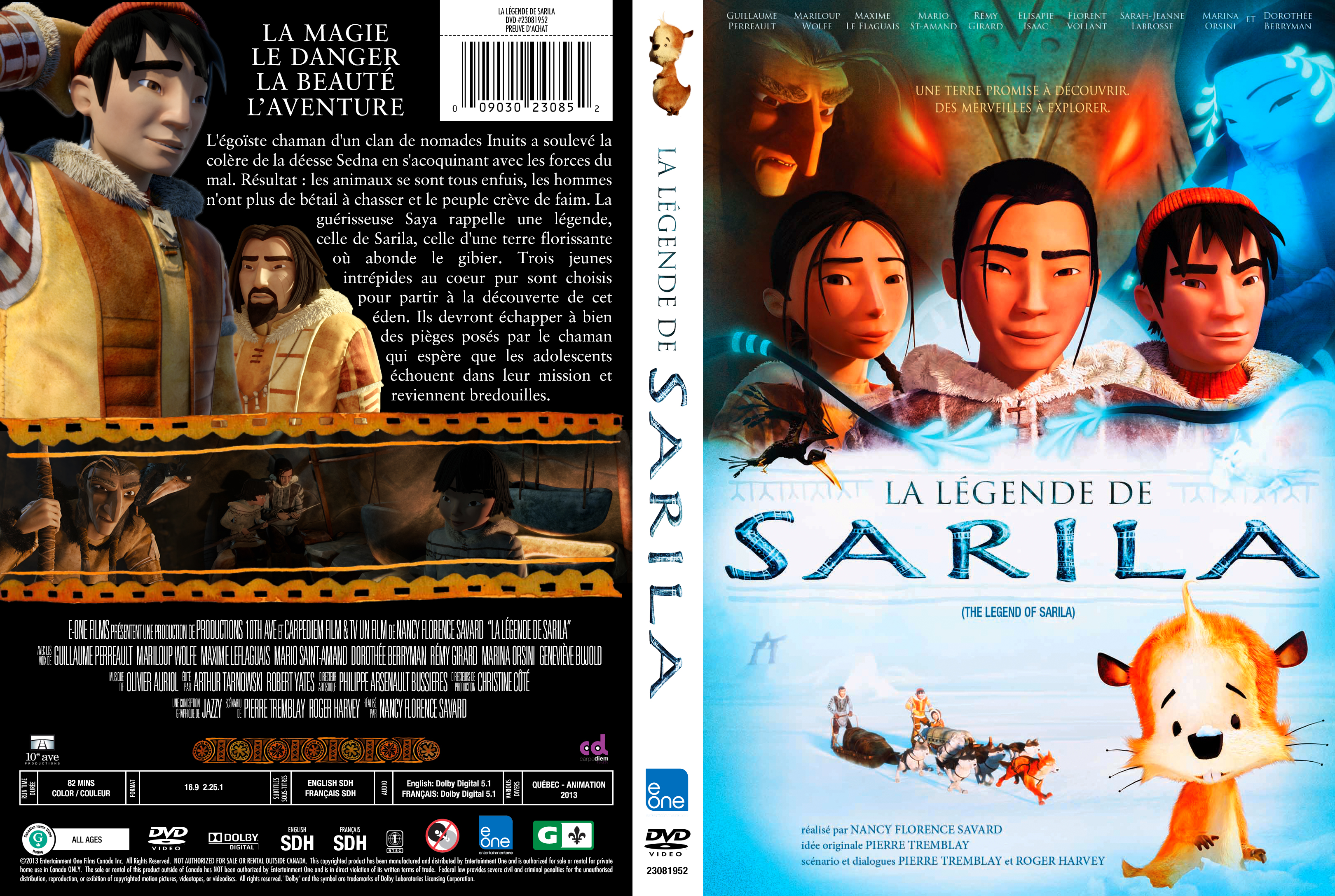 Jaquette DVD La lgende de Sarila custom (Canadienne)