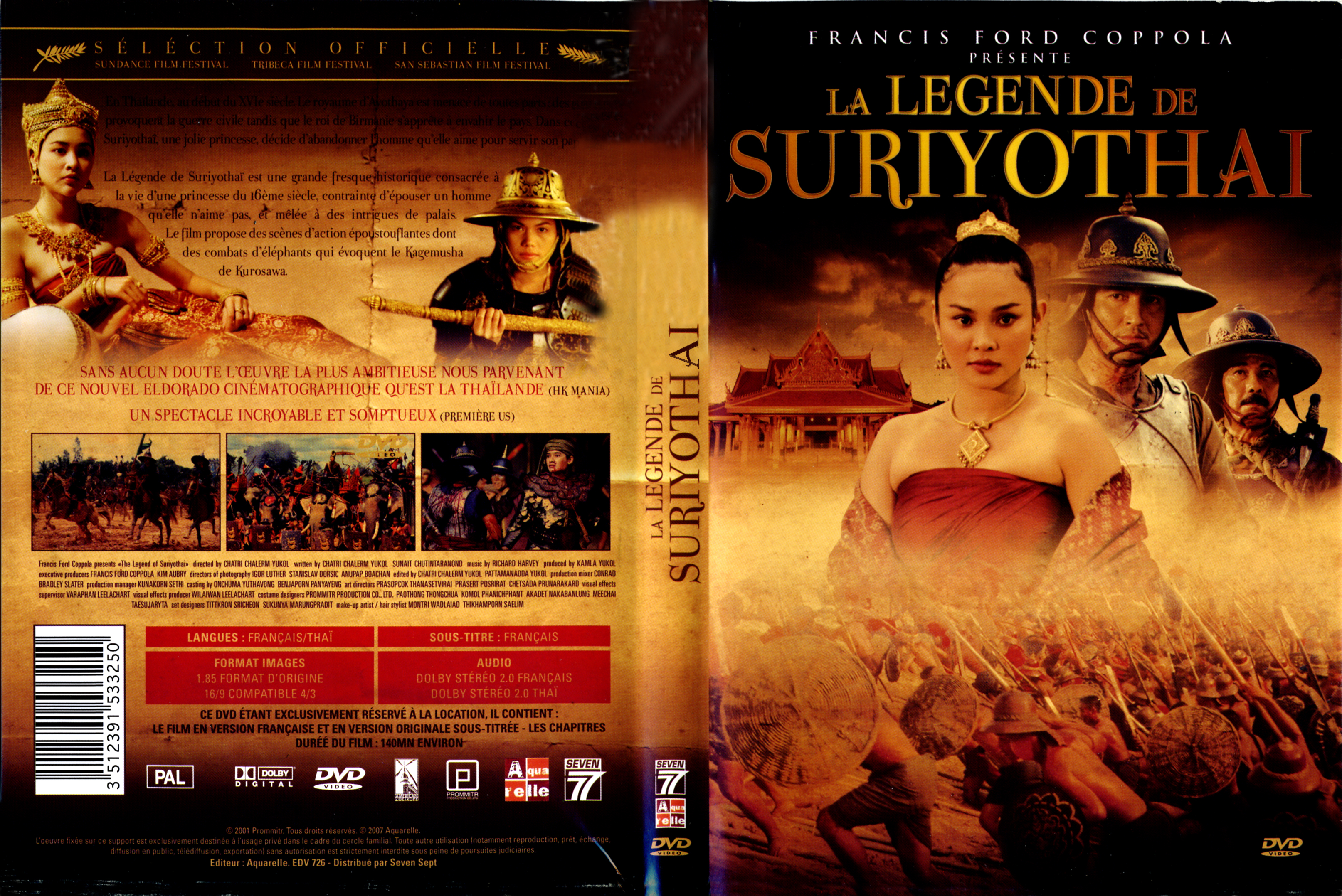 Jaquette DVD La legende de Suriyothai