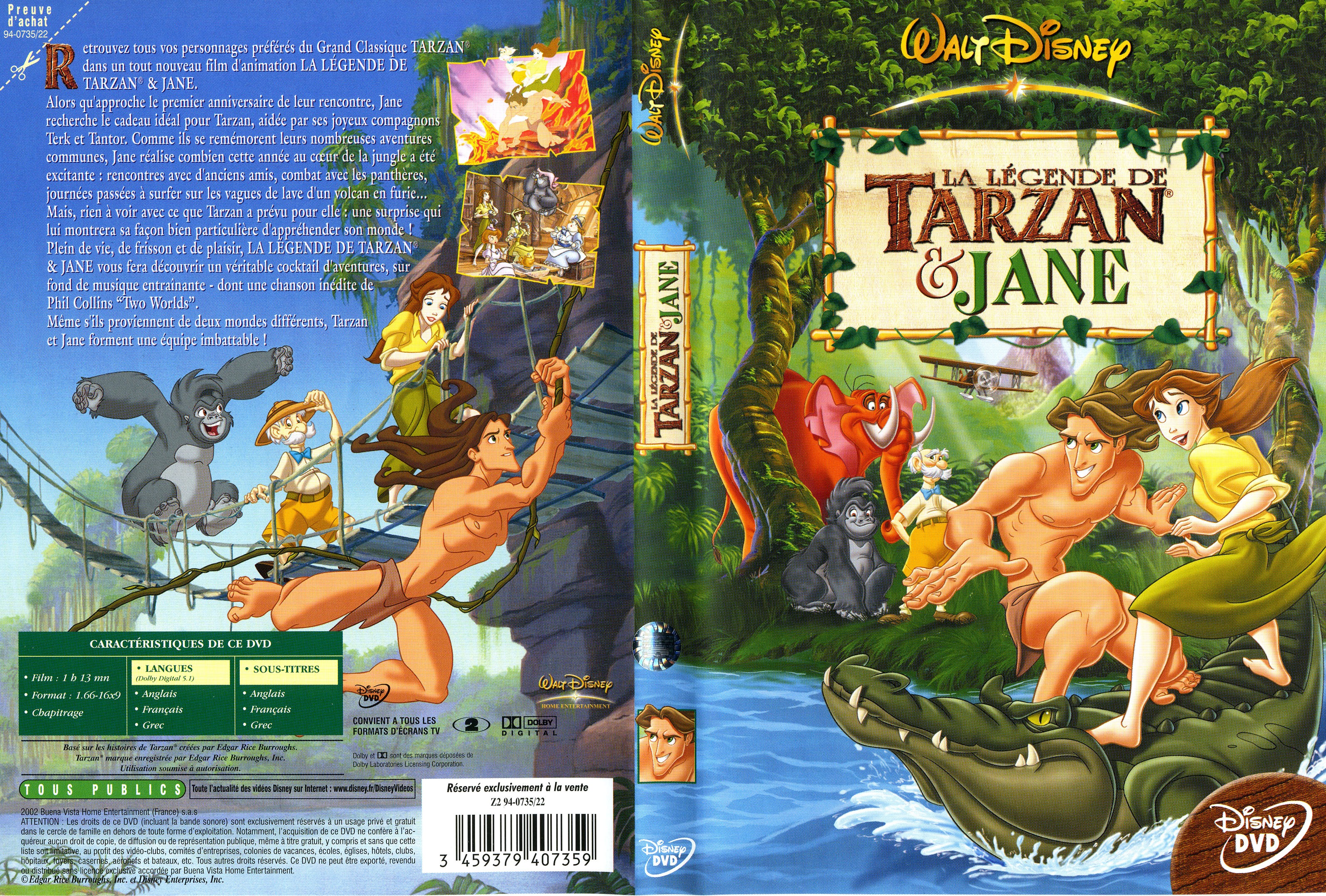 Jaquette DVD La lgende de Tarzan et Jane