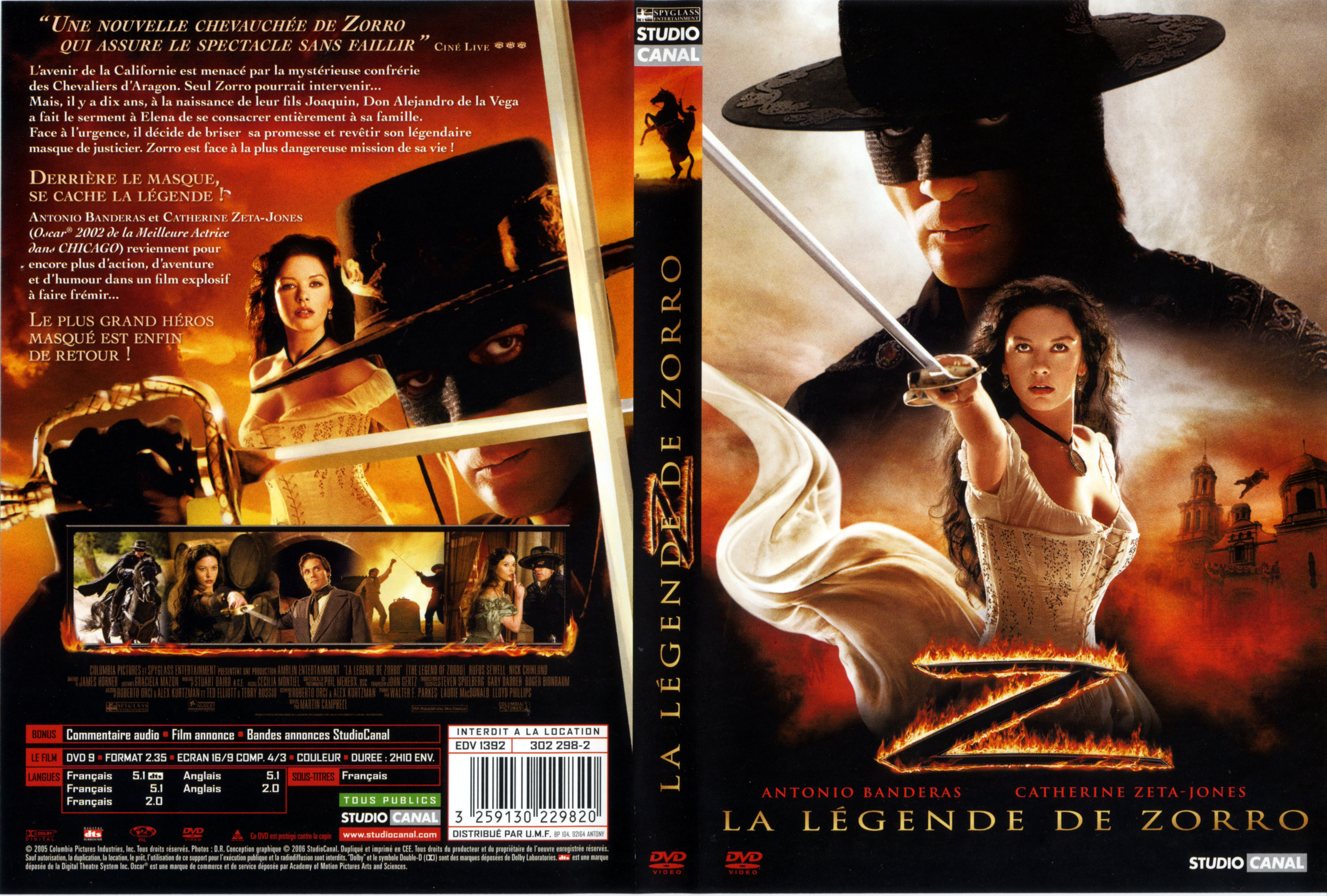 Jaquette DVD La legende de Zorro