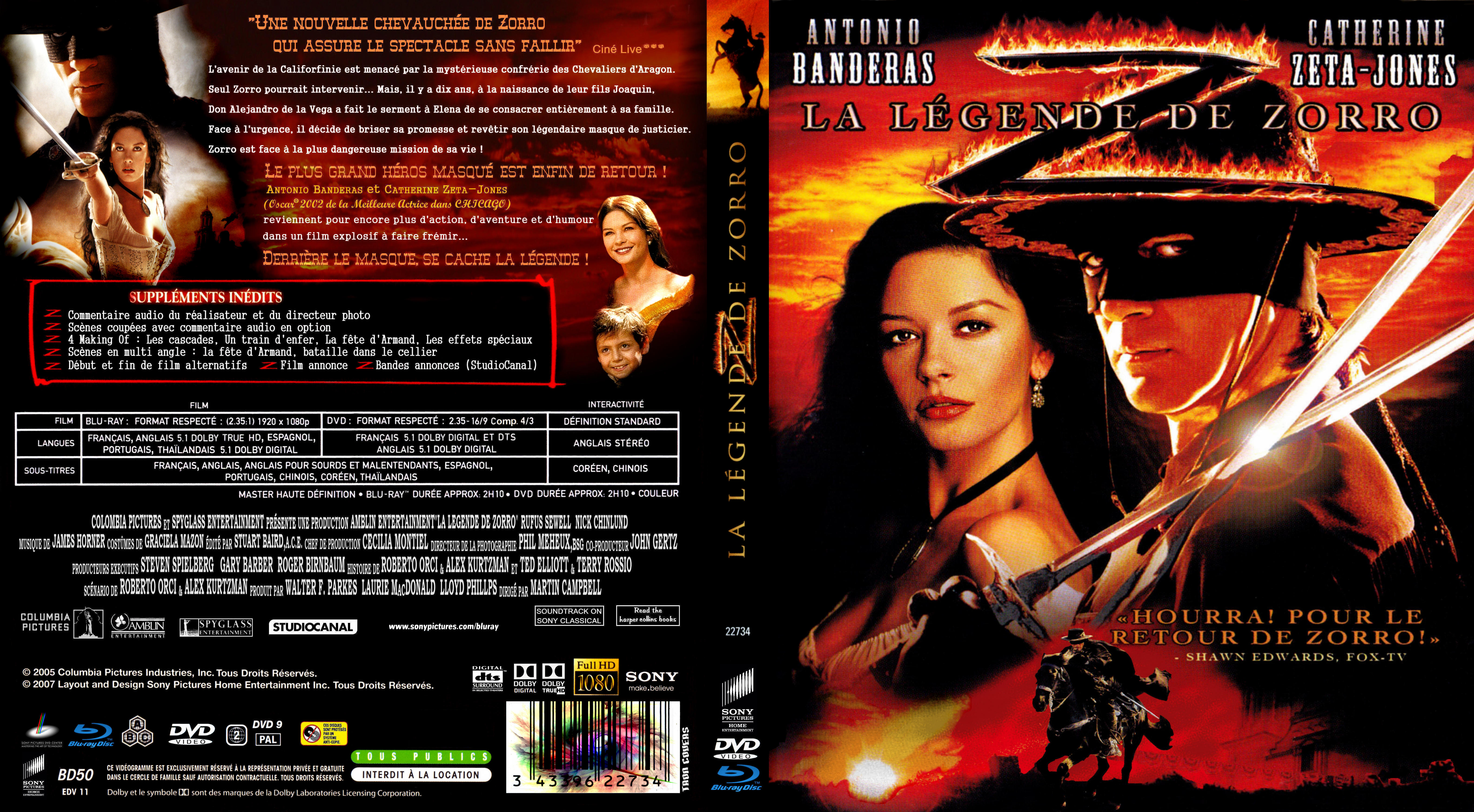 Jaquette DVD La lgende de Zorro custom (BLU-RAY)