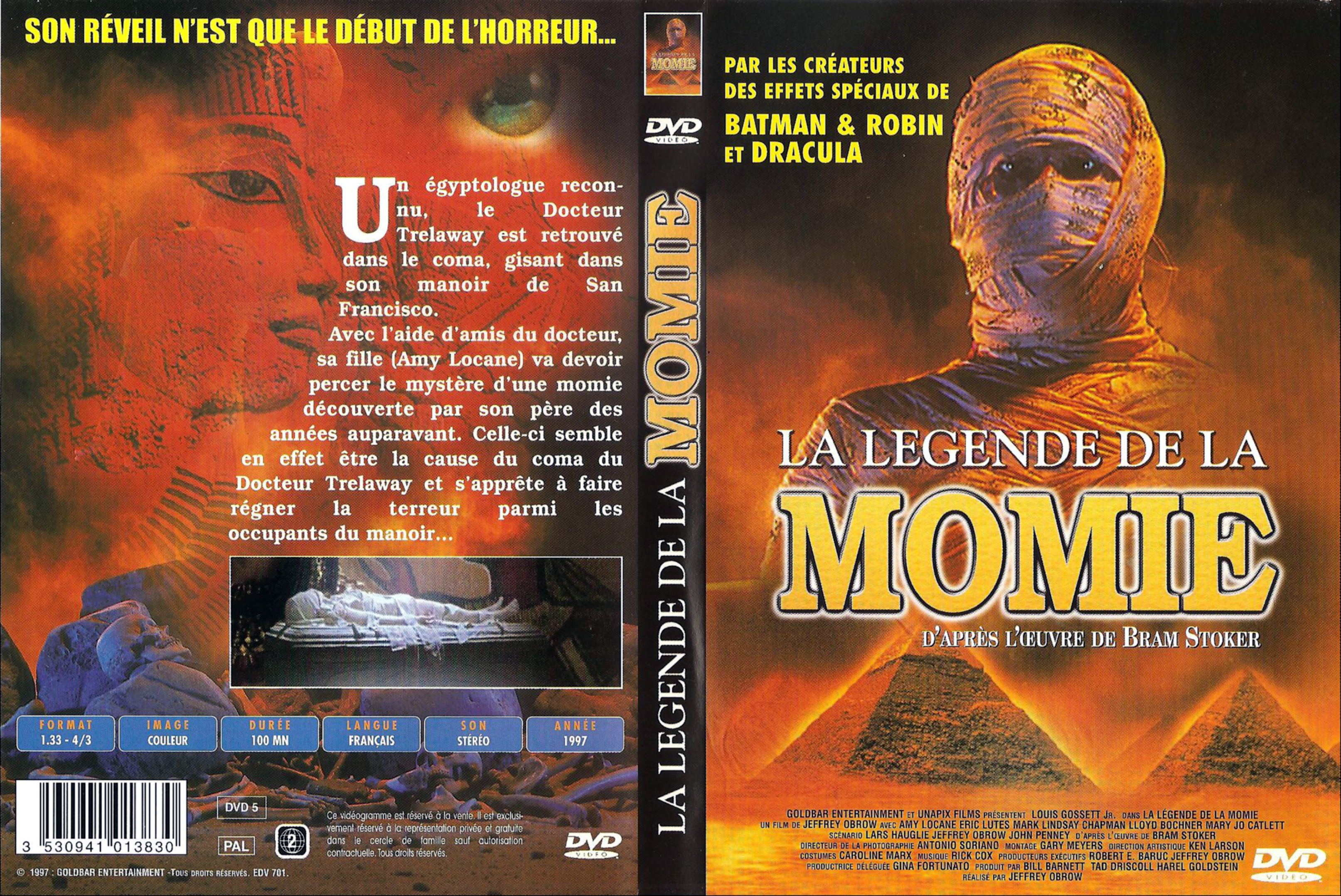 Jaquette DVD La lgende de la momie v2