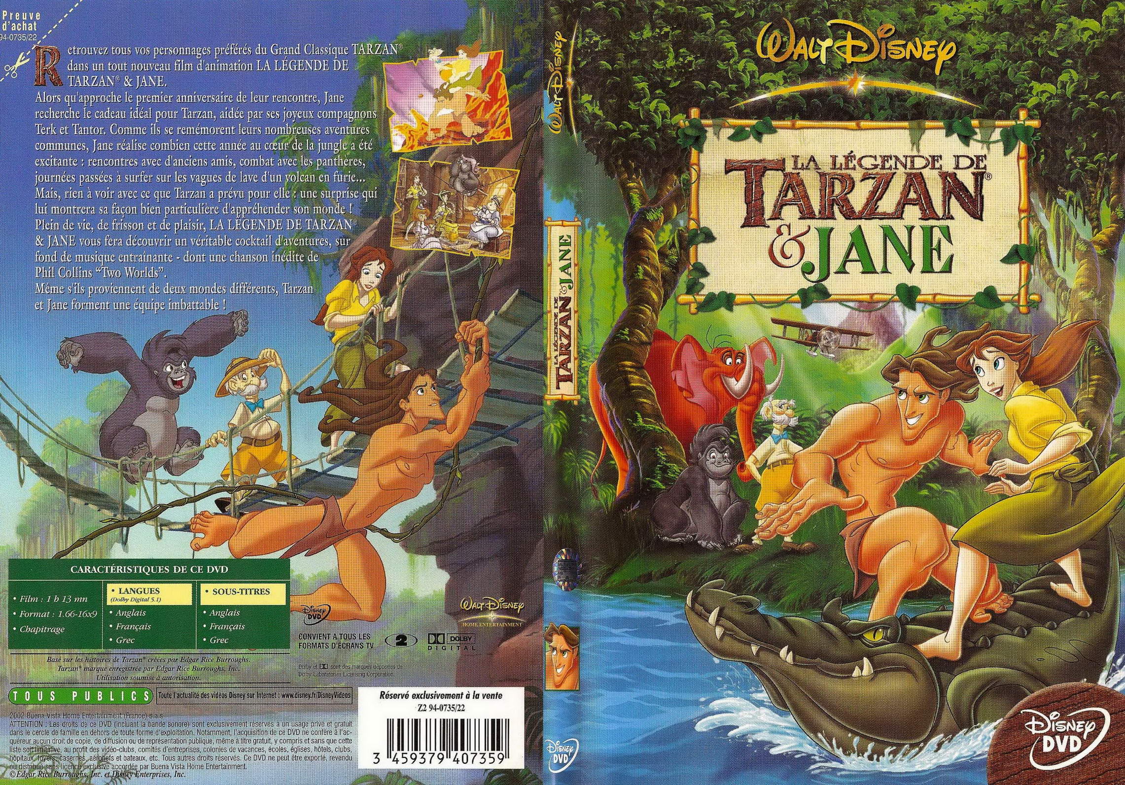 Jaquette DVD La legende de tarzan et jane - SLIM