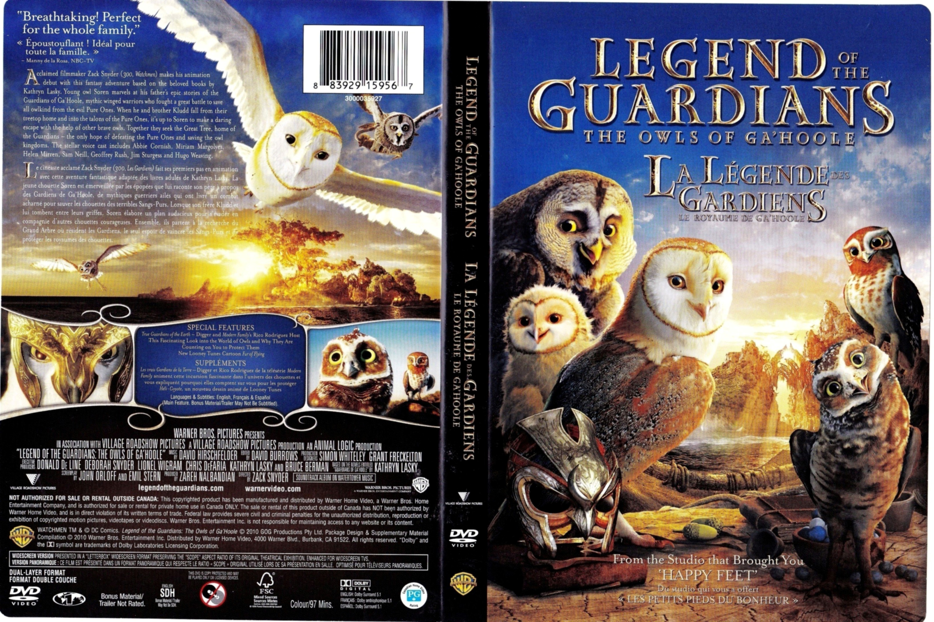 Jaquette DVD La lgende des gardiens Le royaume de Ga