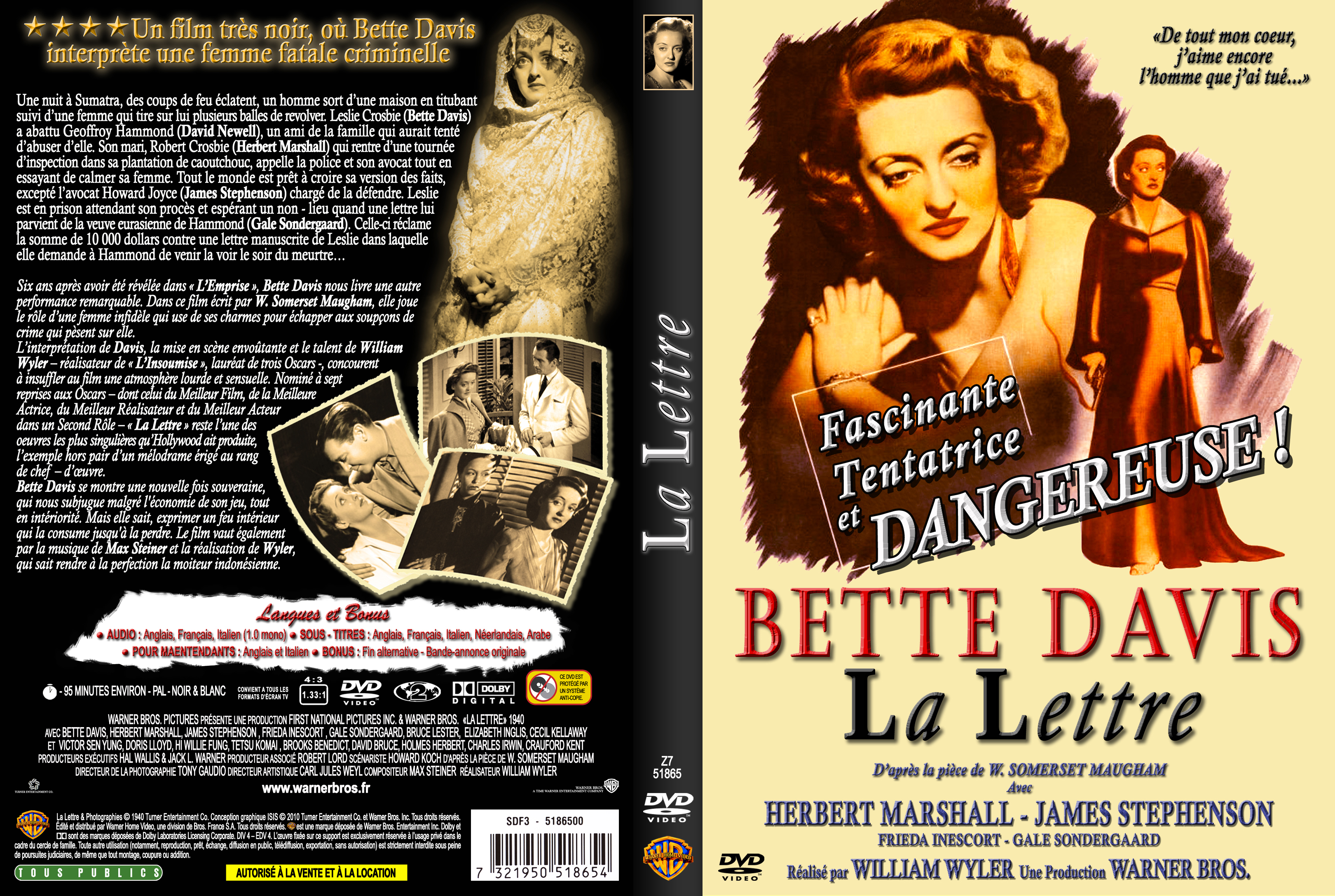 Jaquette DVD La lettre (1940) custom
