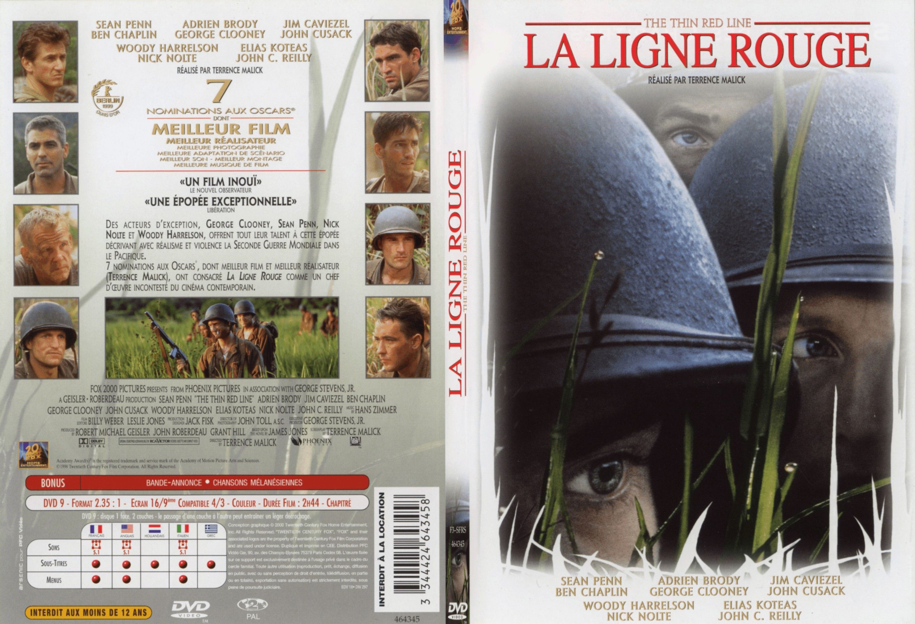 Jaquette DVD La ligne rouge - SLIM