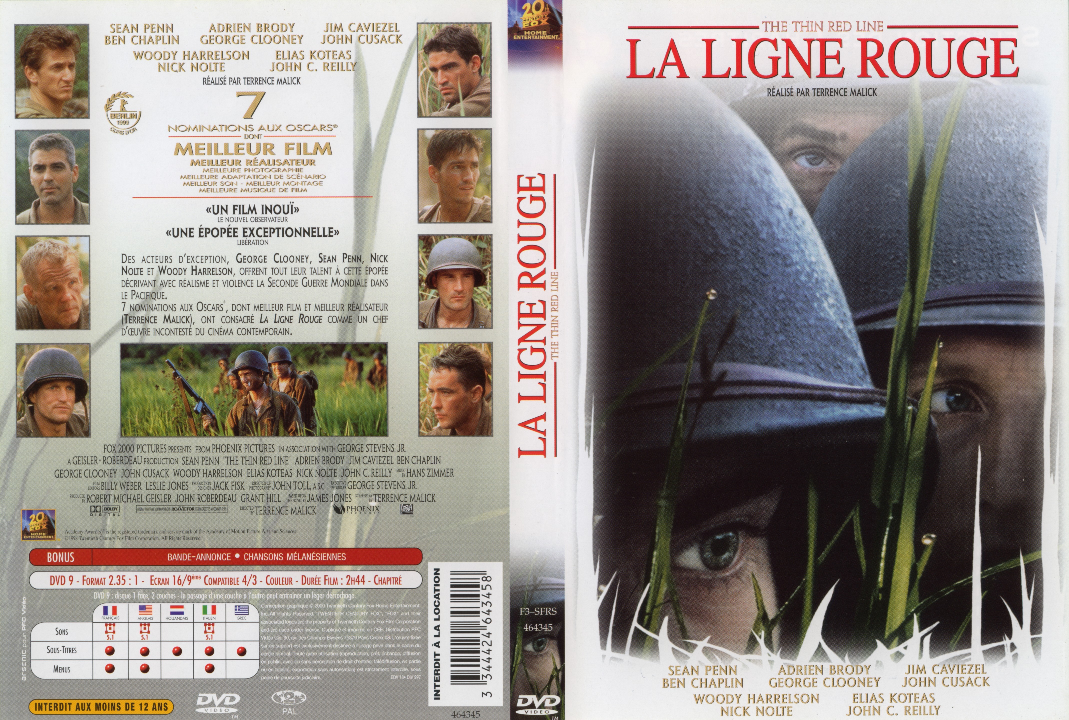 Jaquette DVD La ligne rouge v2