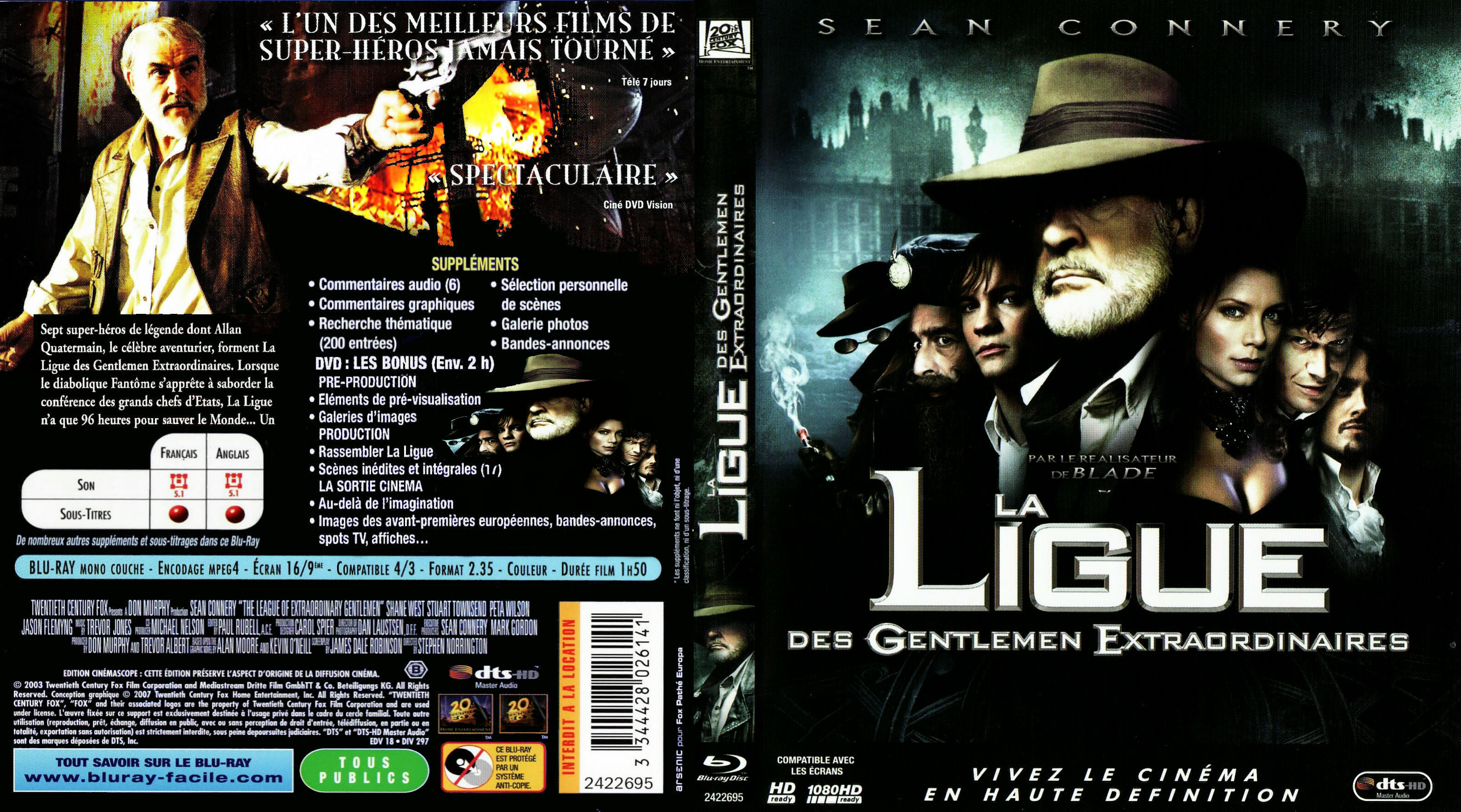 Jaquette DVD La ligue des gentlemen extraordinaires custom (BLU-RAY)