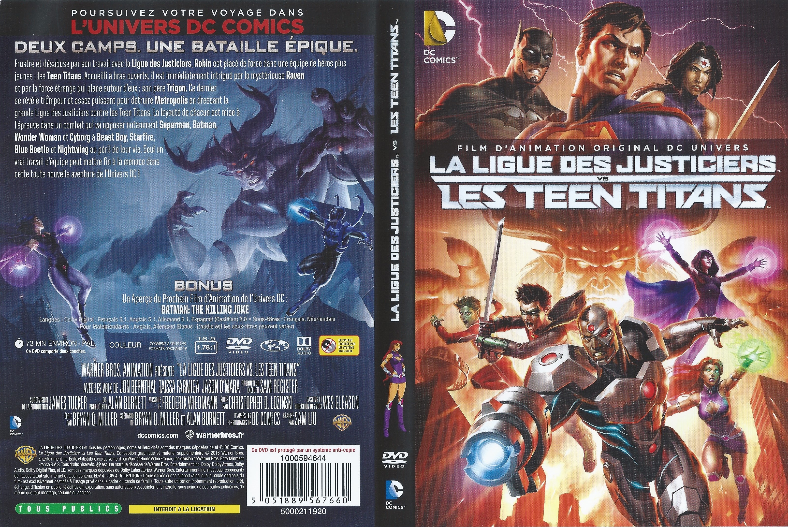 Jaquette DVD La ligue des justiciers Les teen titans