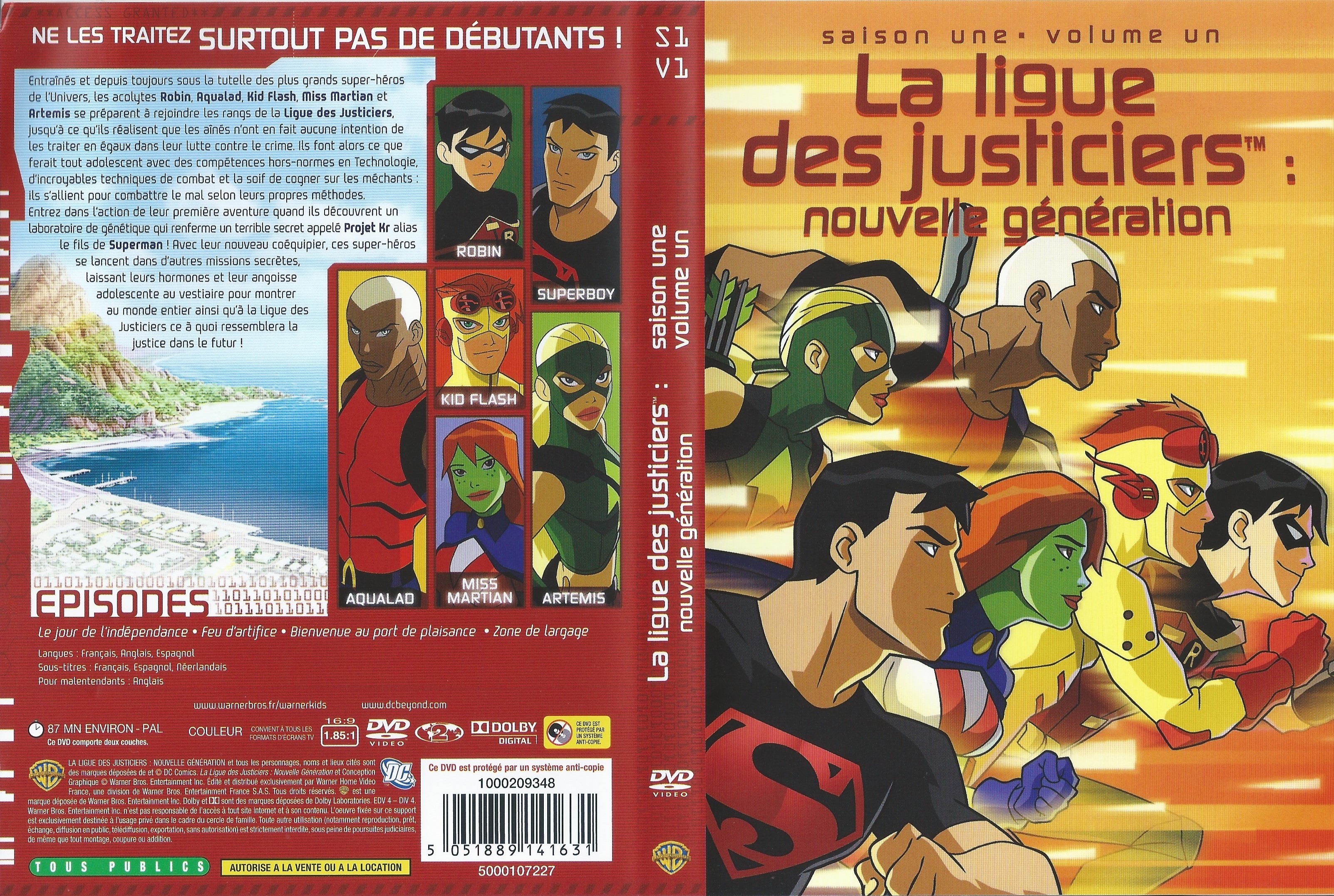 Jaquette DVD La ligue des justiciers nouvelle generation Saison 1 Vol 01