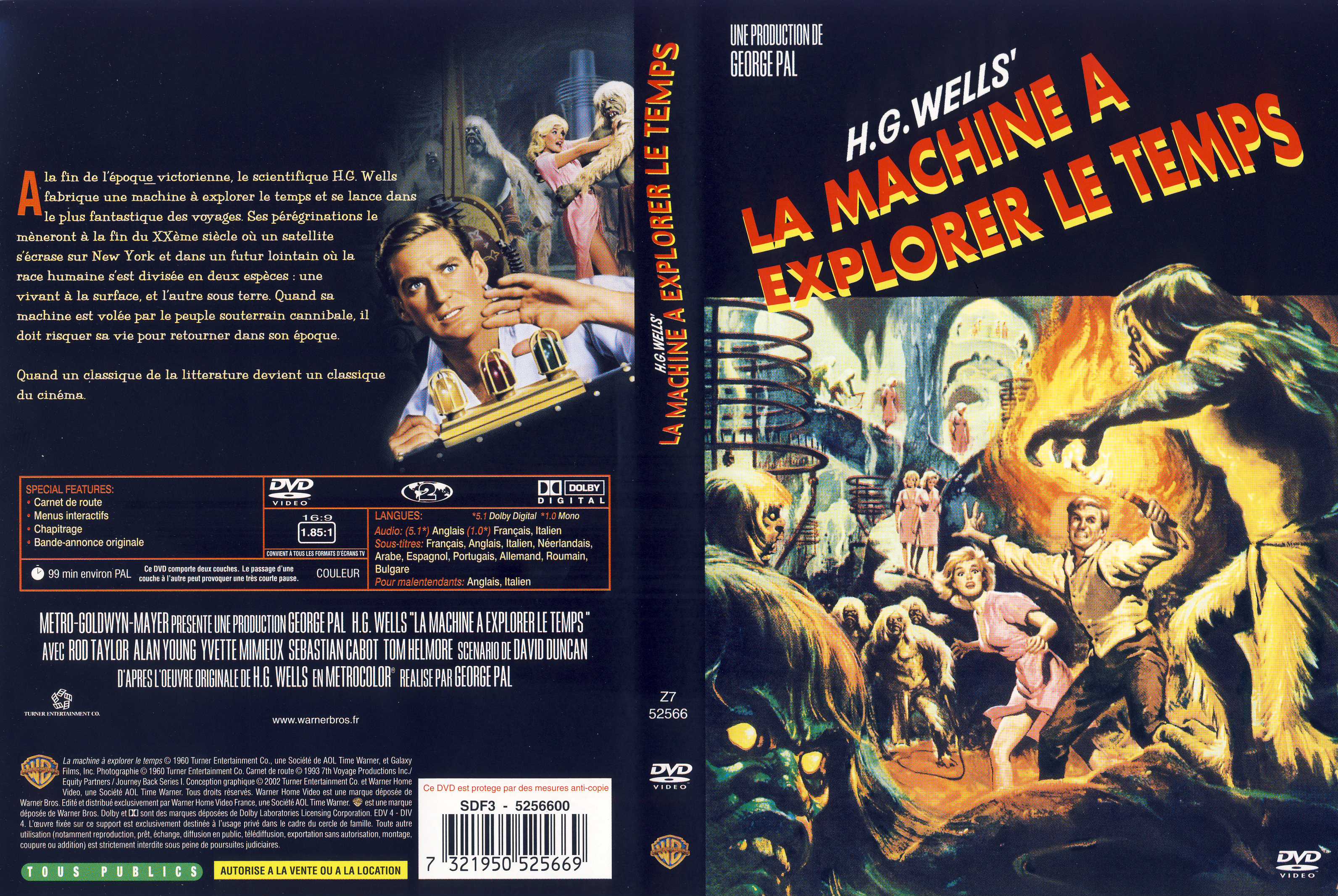 Jaquette DVD La machine  explorer le temps (1960)