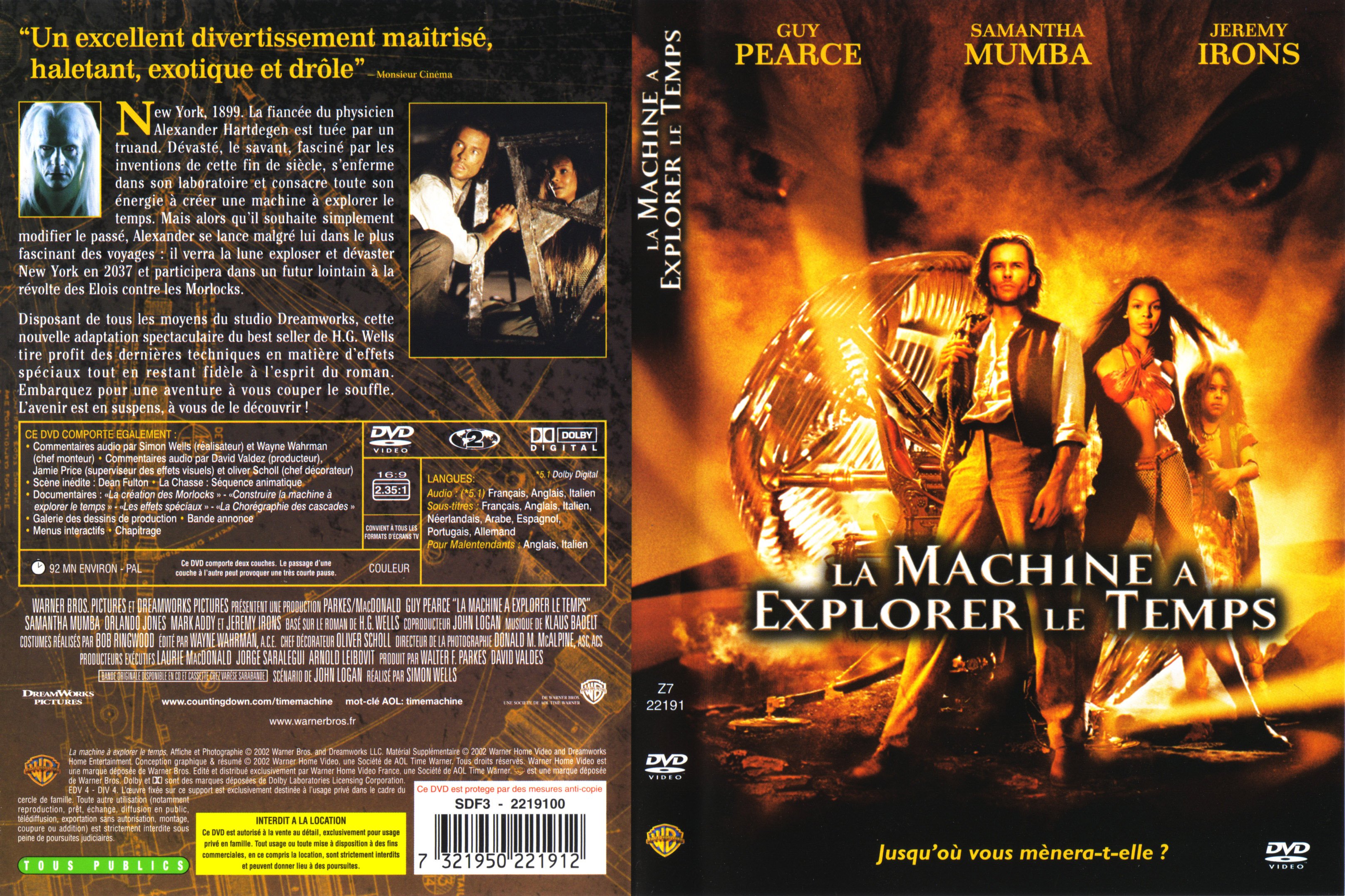 Jaquette DVD La machine  explorer le temps (2002)