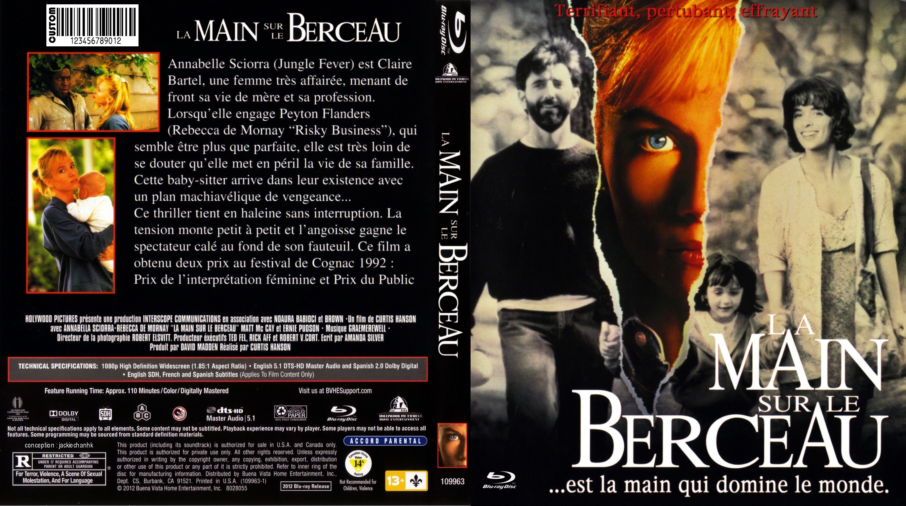 Jaquette DVD La main sur le berceau custom (BLU-RAY)