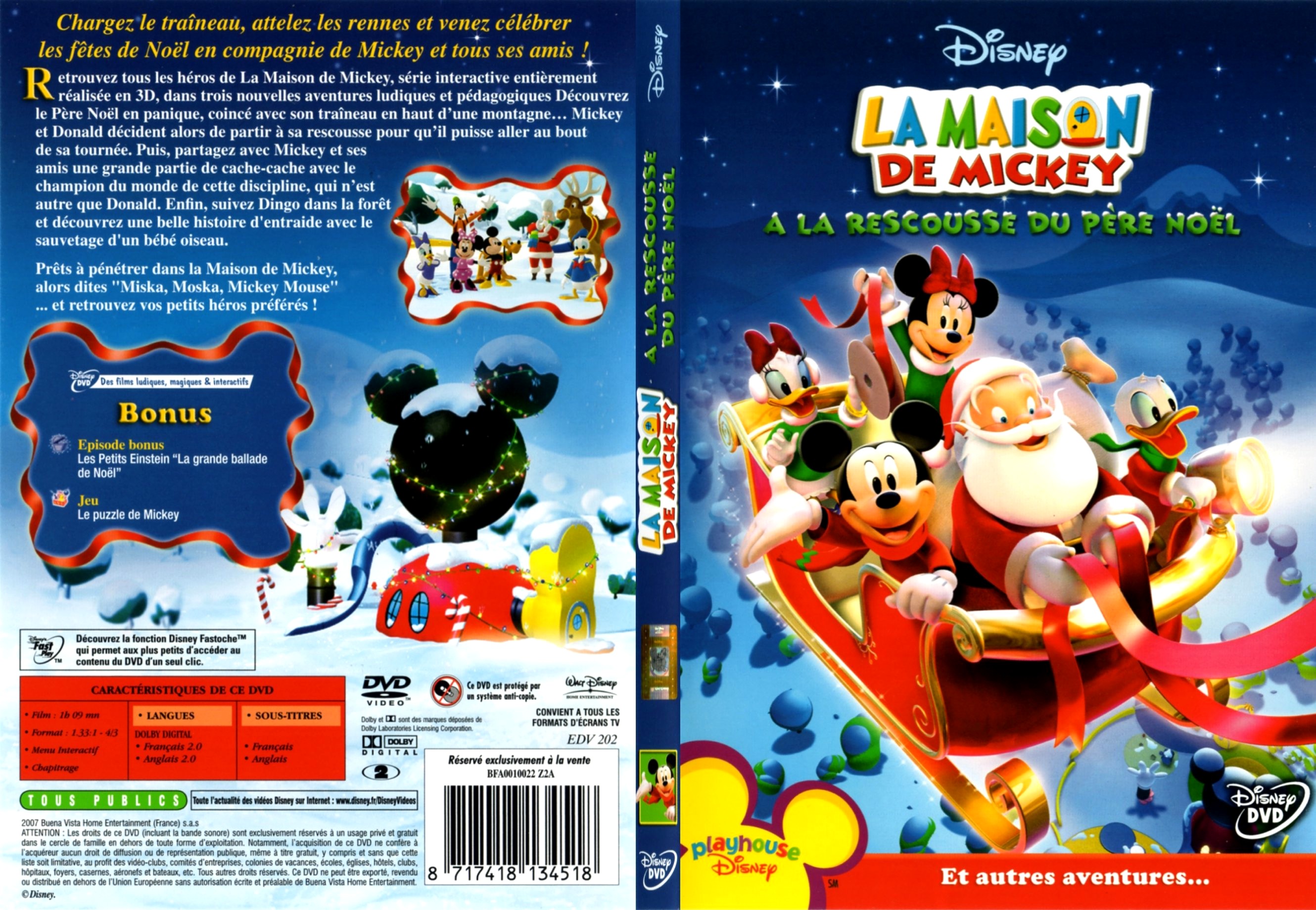 Jaquette DVD La maison de Mickey - A la rescousse du pre Noel - SLIM