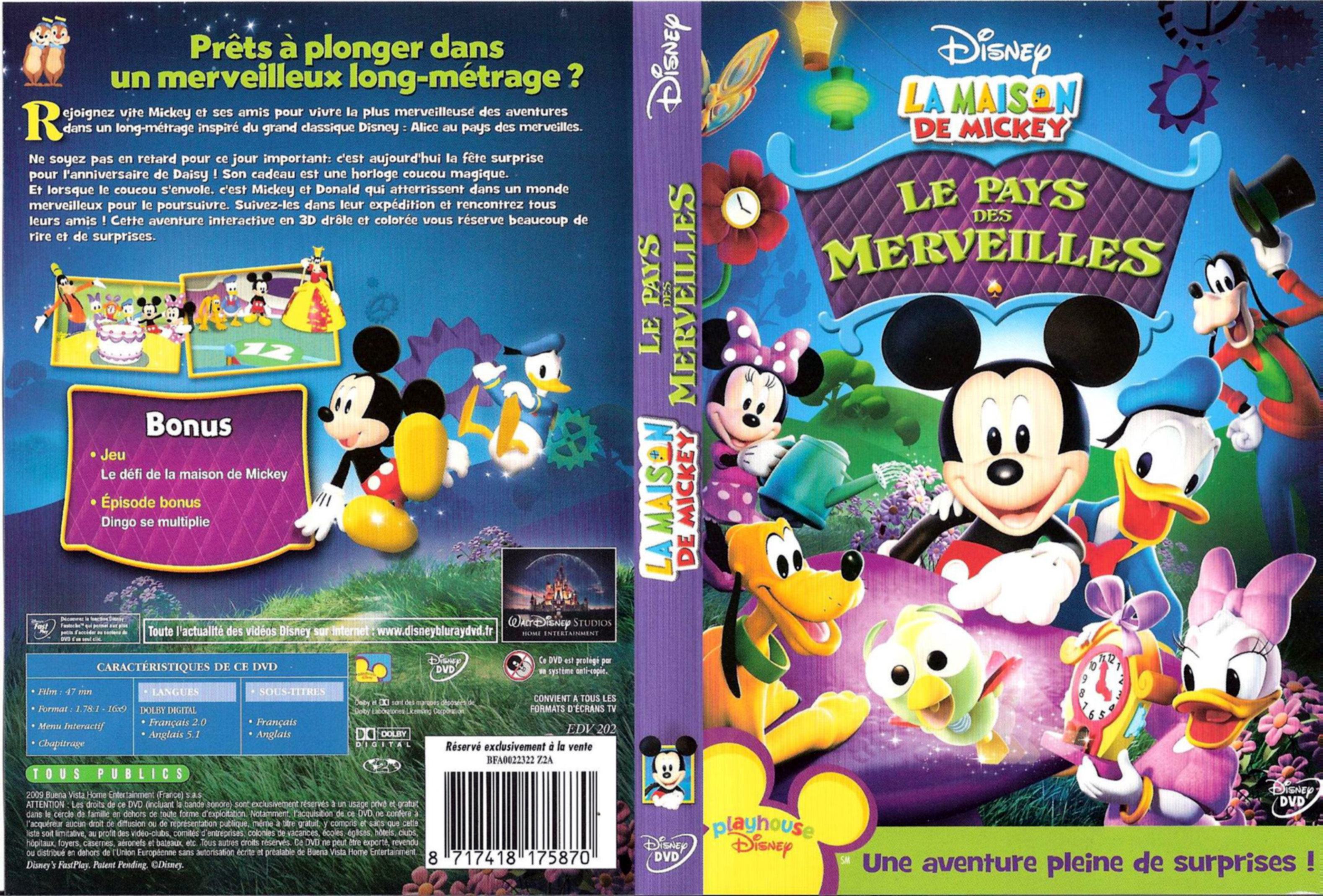 Jaquette DVD La maison de Mickey - Le pays des merveilles