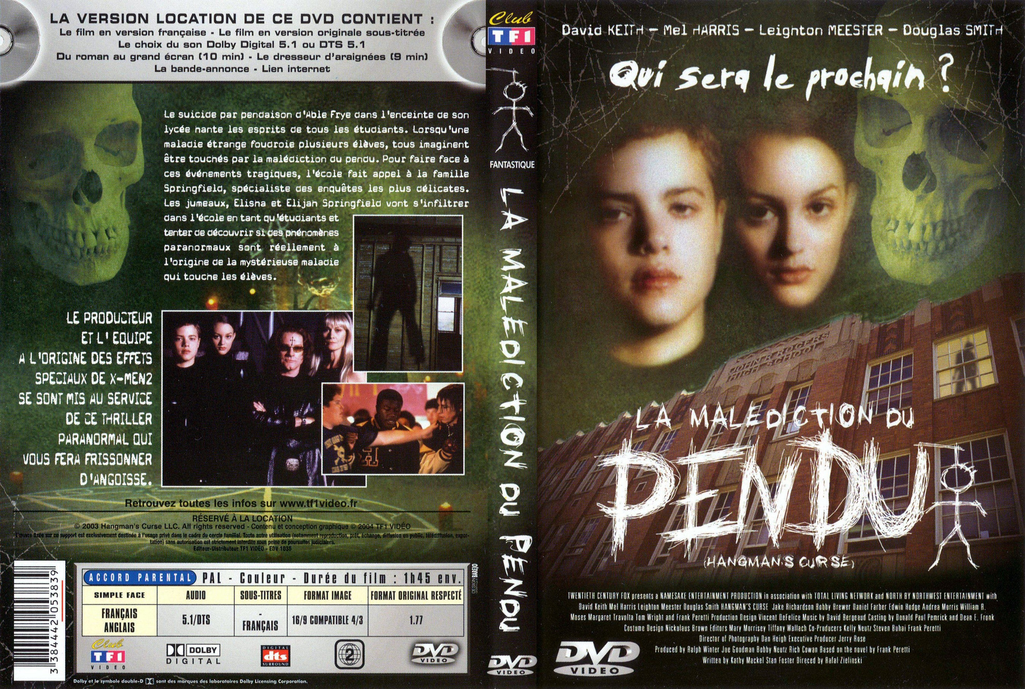 Jaquette DVD La maldicition du pendu