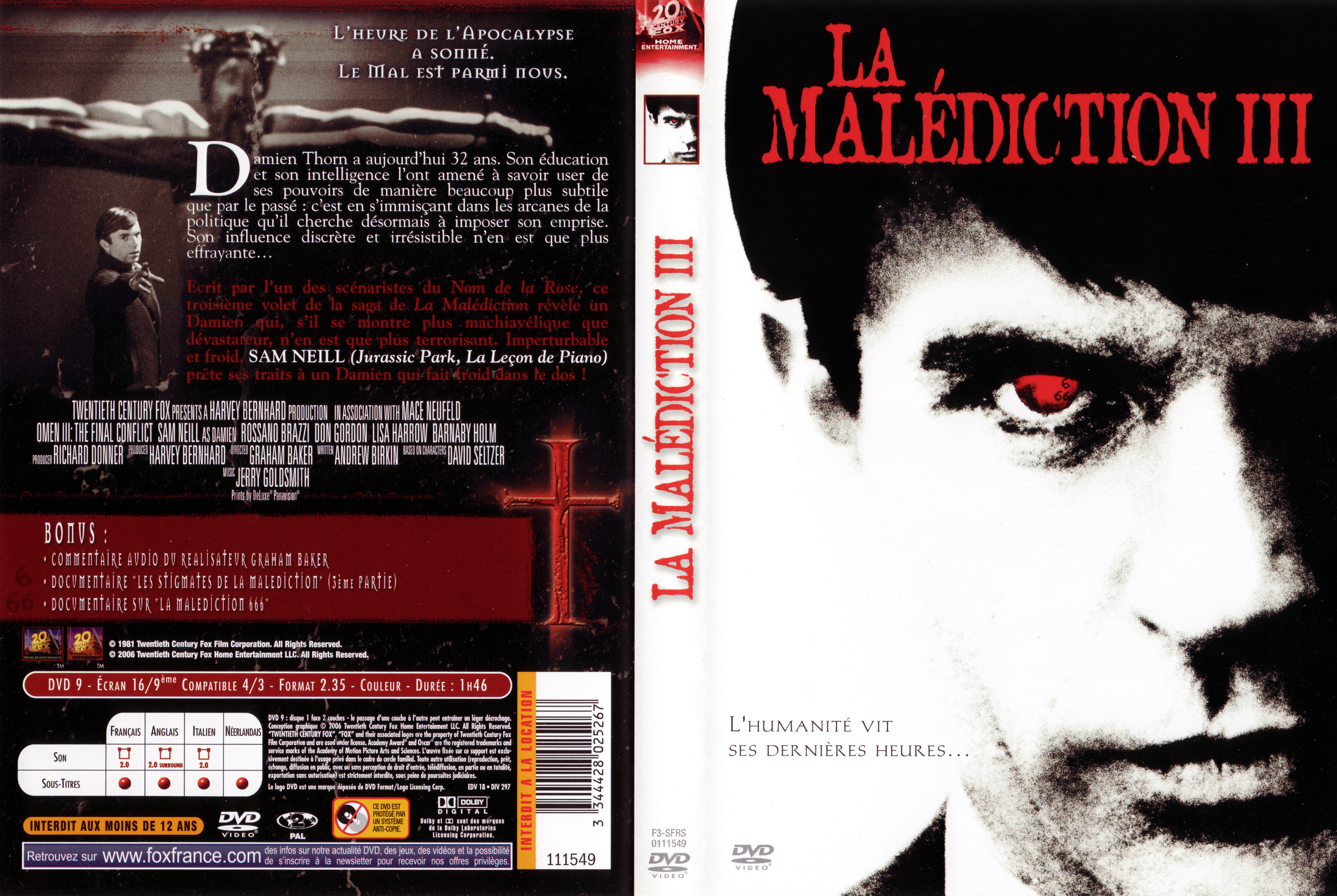 Jaquette DVD La maldiction 3