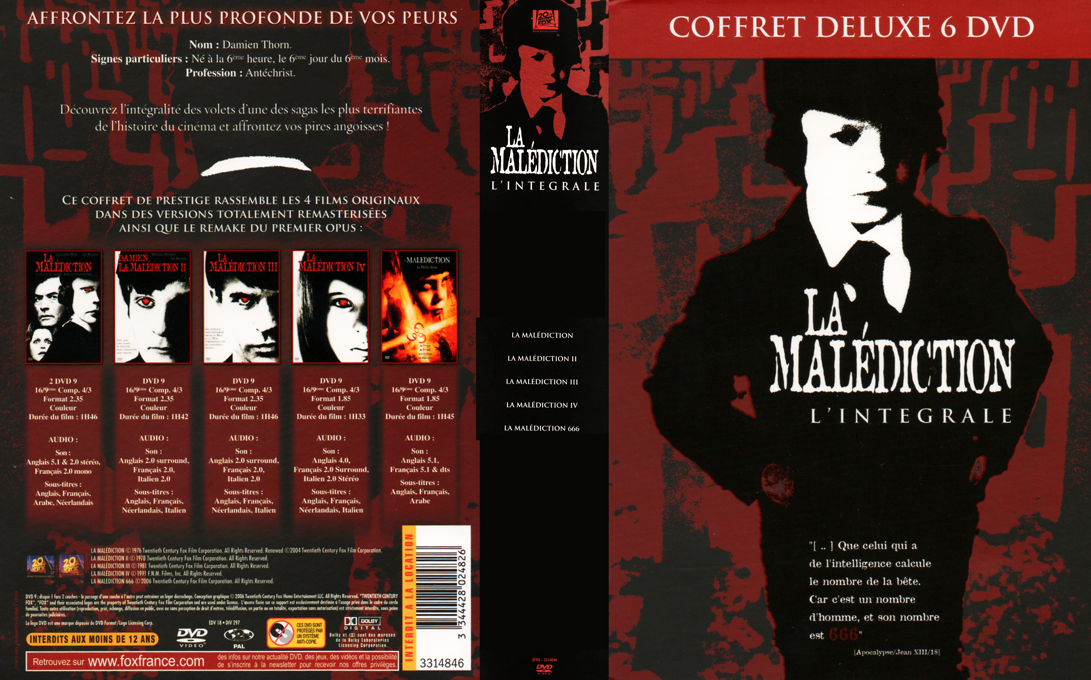 Jaquette DVD La maldiction Integrale COFFRET
