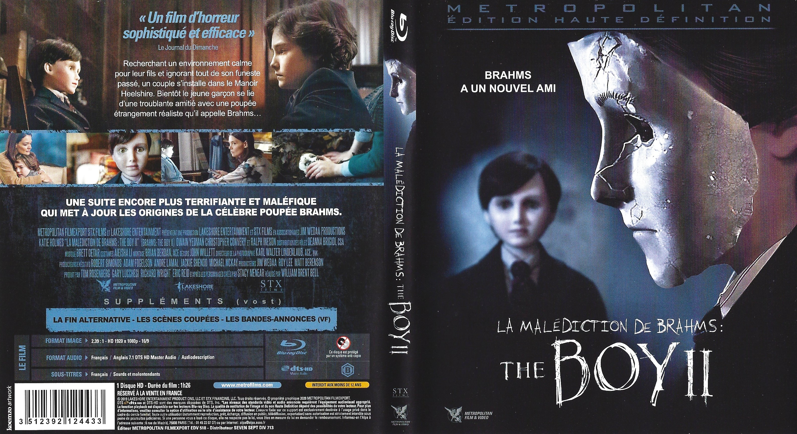Jaquette DVD La maldiction de Brahms - The Boy II (BLU-RAY)