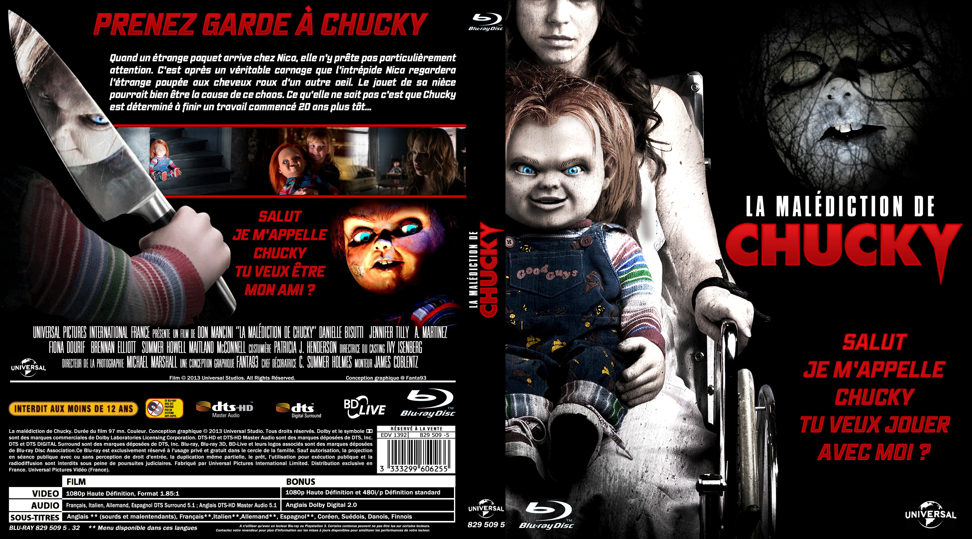 Jaquette DVD La maldiction de chucky custom (BLU-RAY)