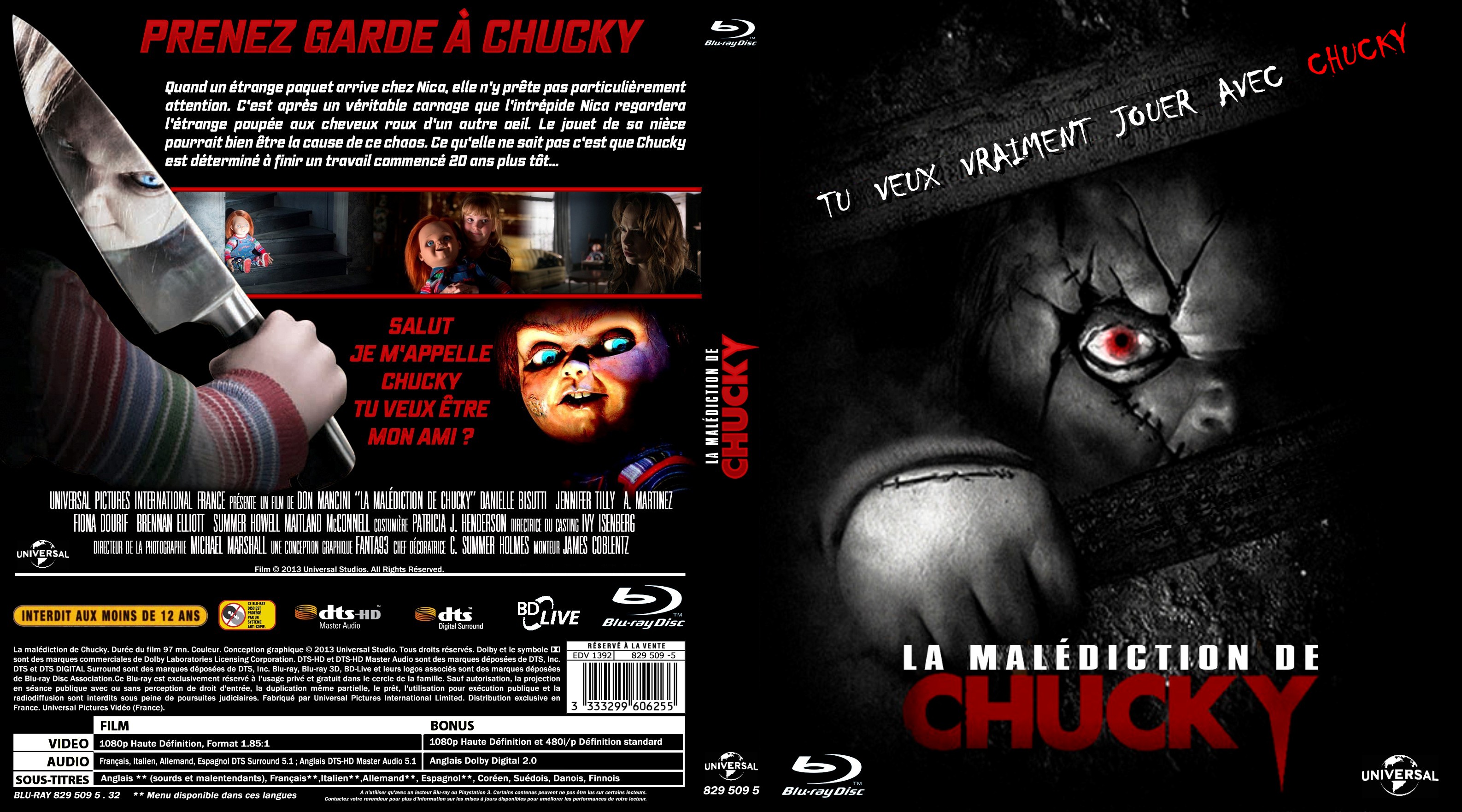 Jaquette DVD La maldiction de chucky custom (BLU-RAY) v2