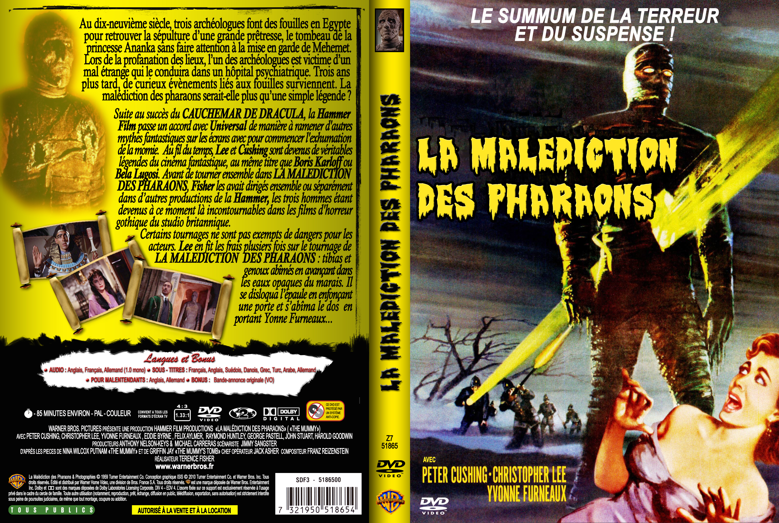 Jaquette DVD La maldiction des pharaons custom