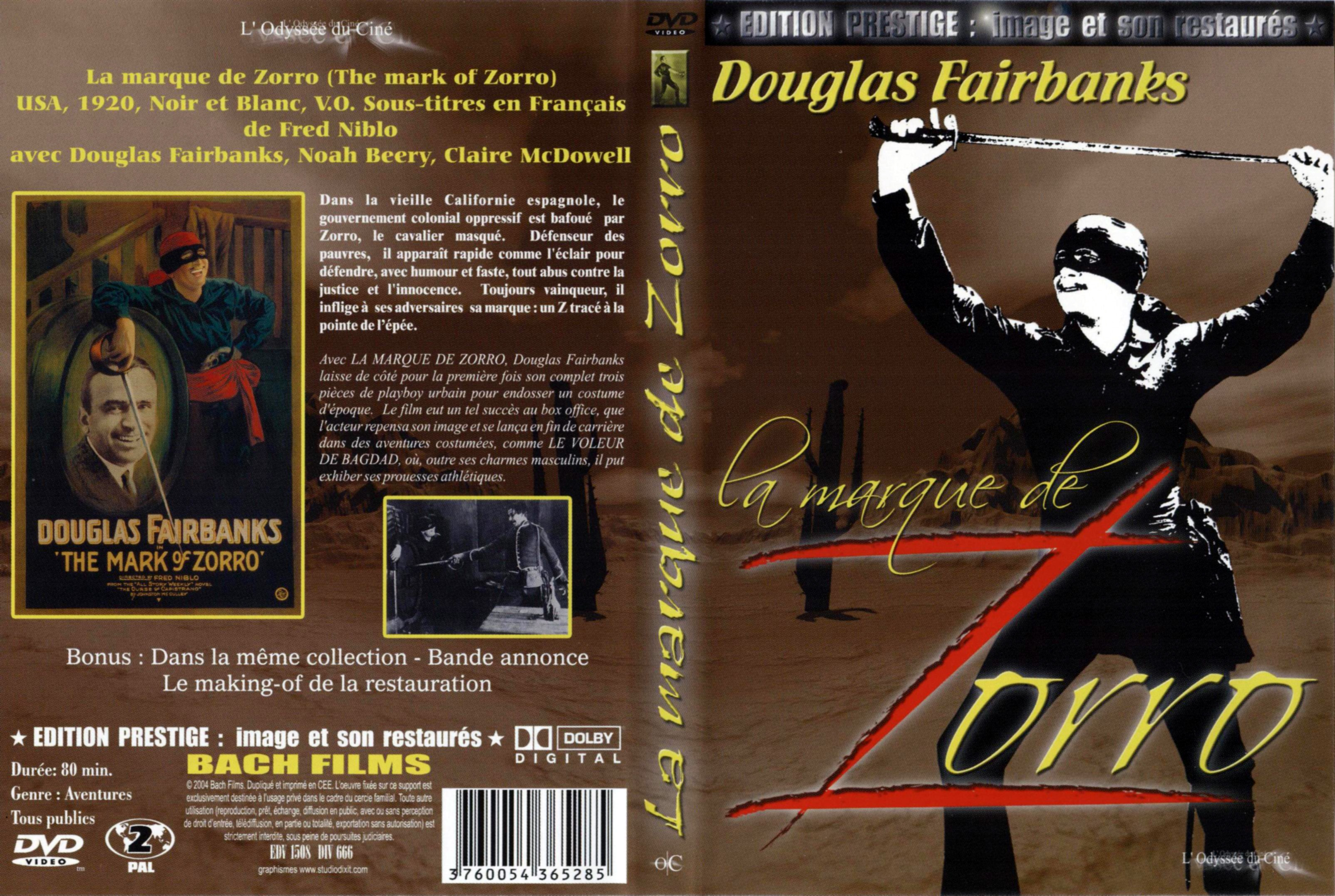 Jaquette DVD La marque de Zorro
