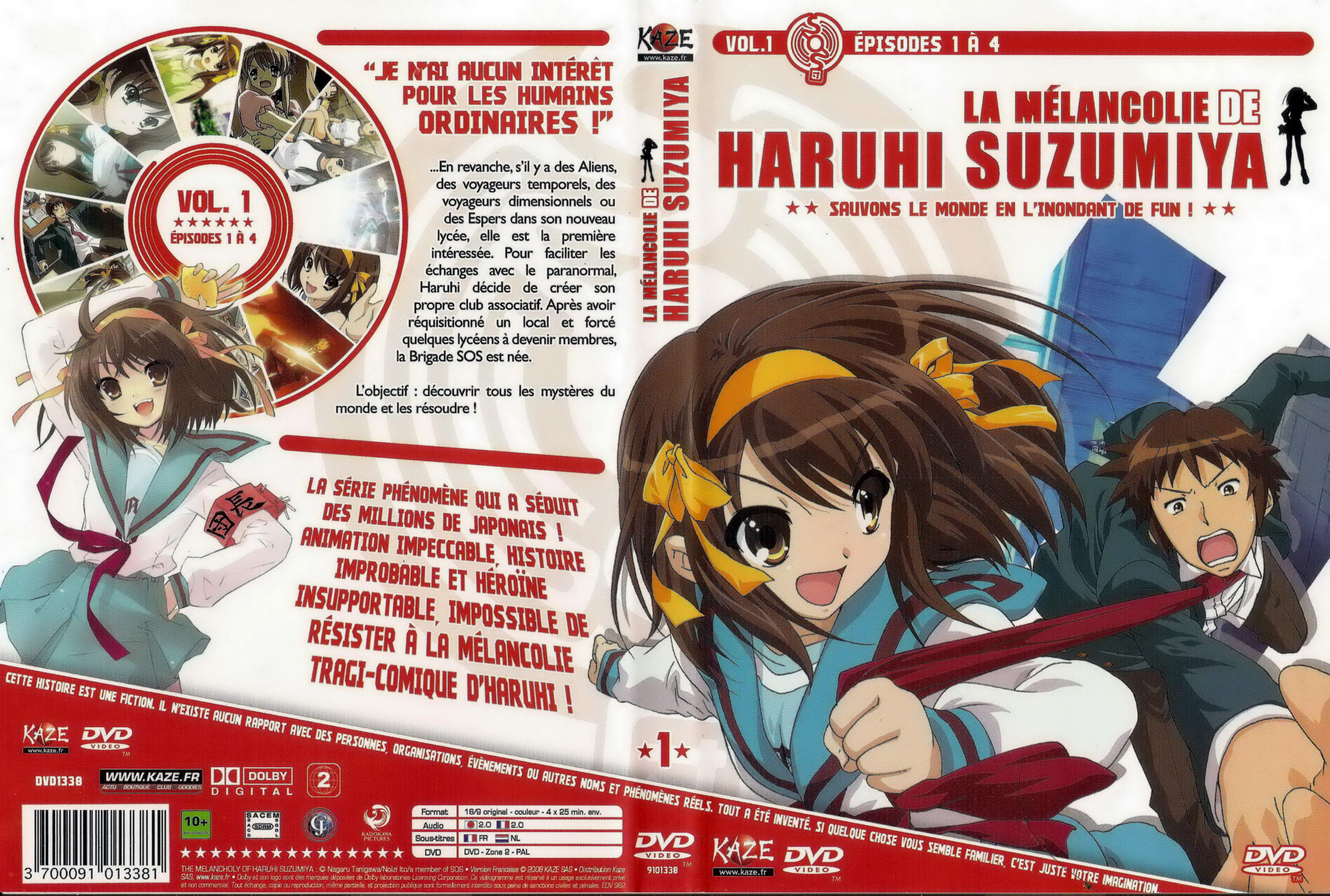 Jaquette DVD La melancolie de Suzumiya Haruhi vol 01