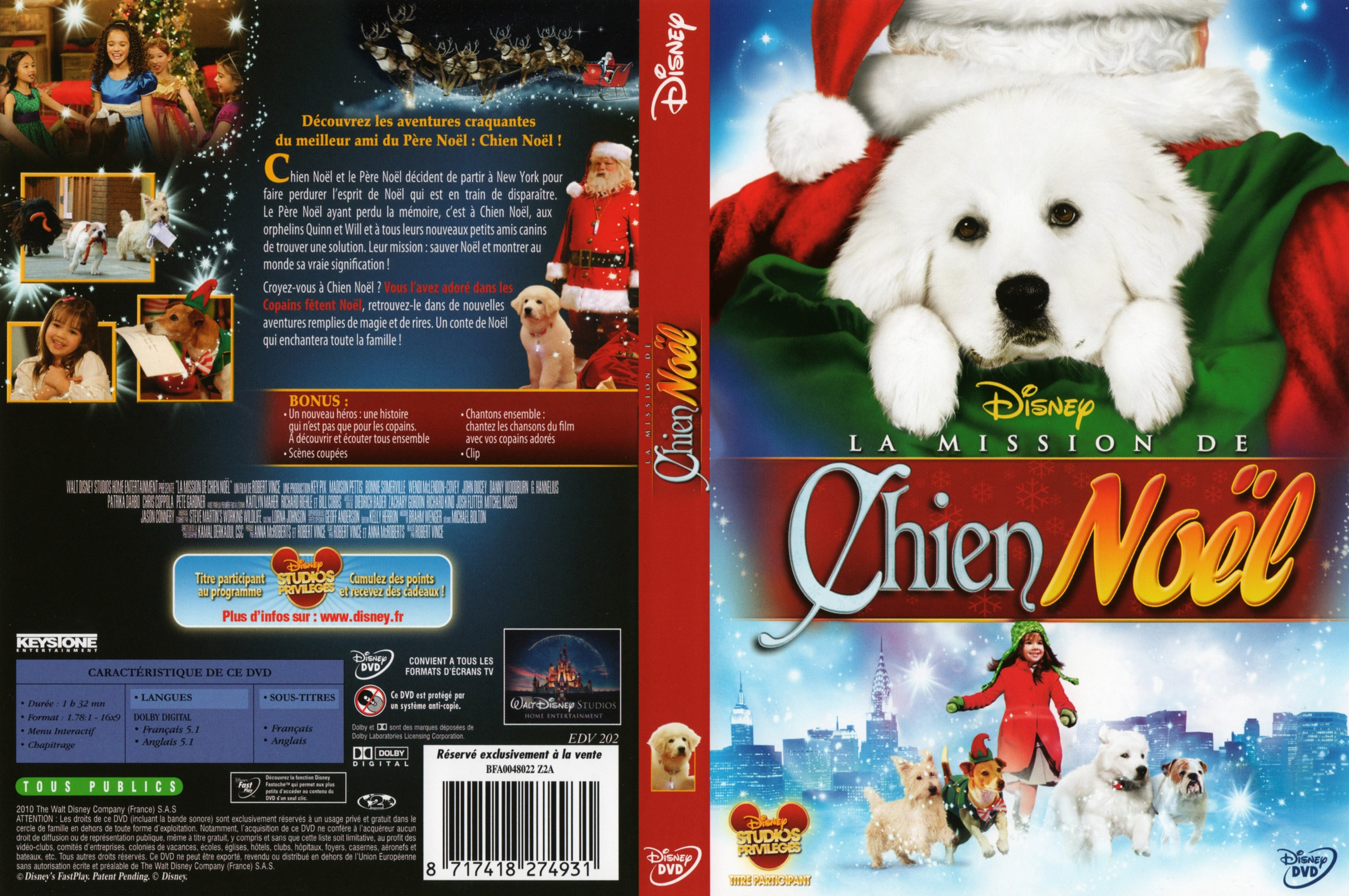 Jaquette DVD La mission de chien Noel
