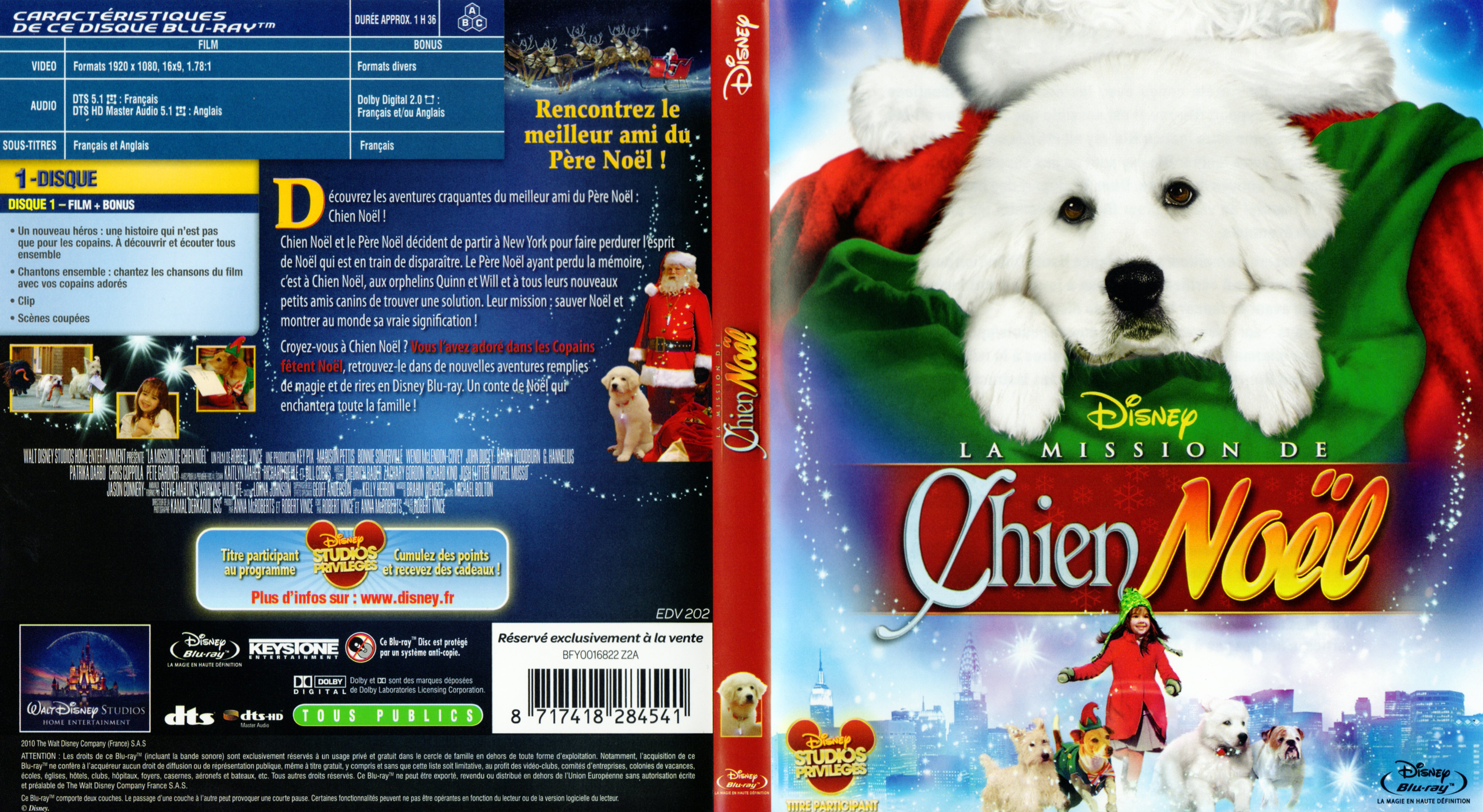 Jaquette DVD La mission de chien Noel (BLU-RAY)