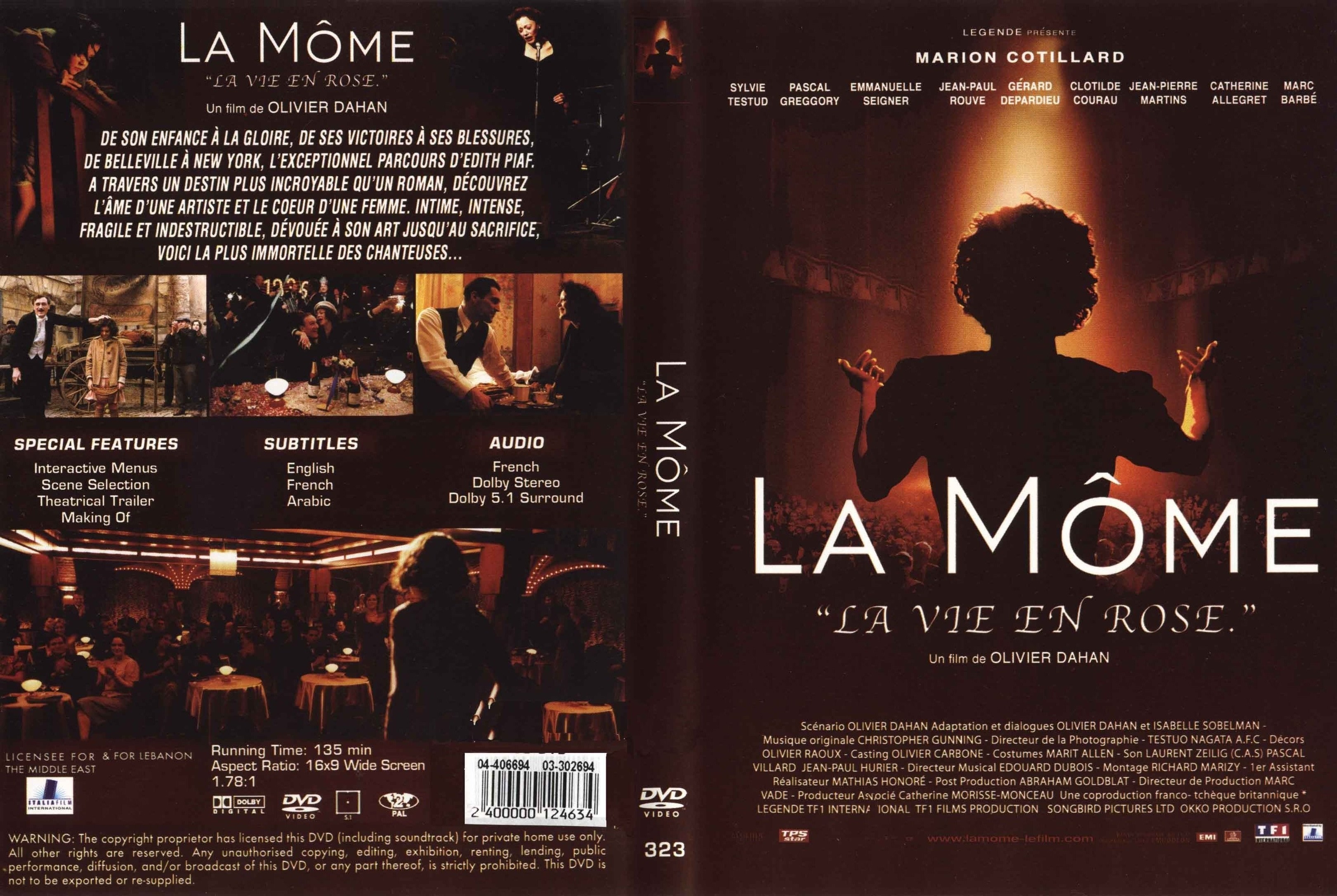 Jaquette DVD La mme - La vie en rose (Canadienne)