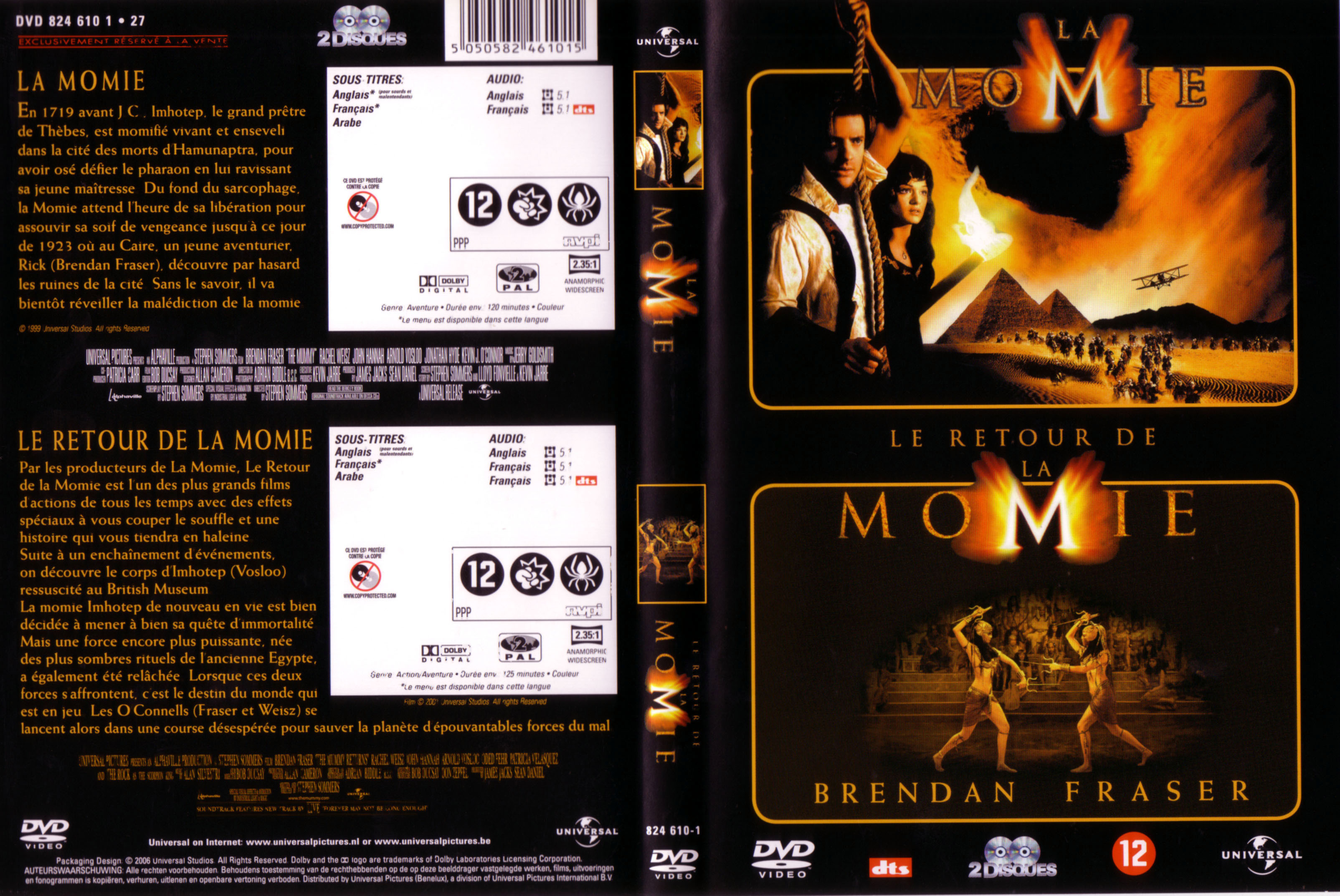 Jaquette DVD La momie + Le retour de la momie