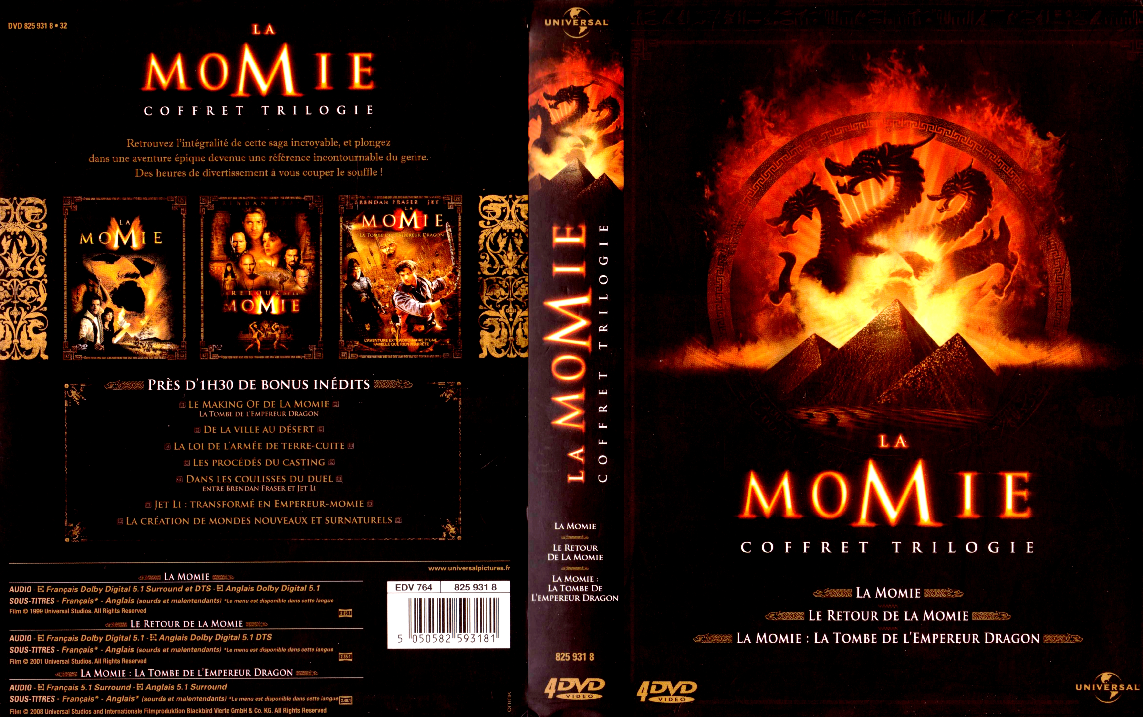 Jaquette DVD La momie Trilogie COFFRET