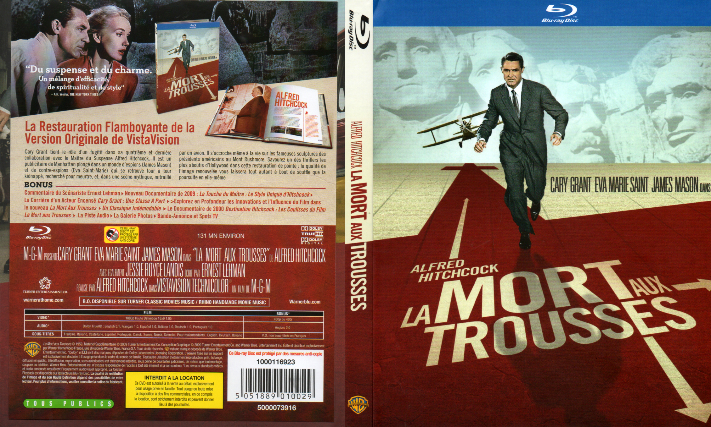 Jaquette DVD La mort aux trousses (BLU-RAY) v2