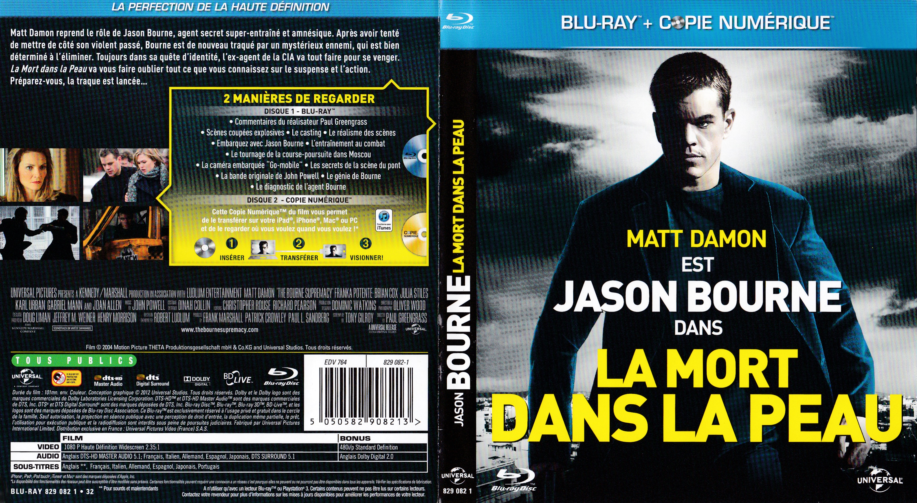 Jaquette DVD La mort dans la peau (BLU-RAY) v2