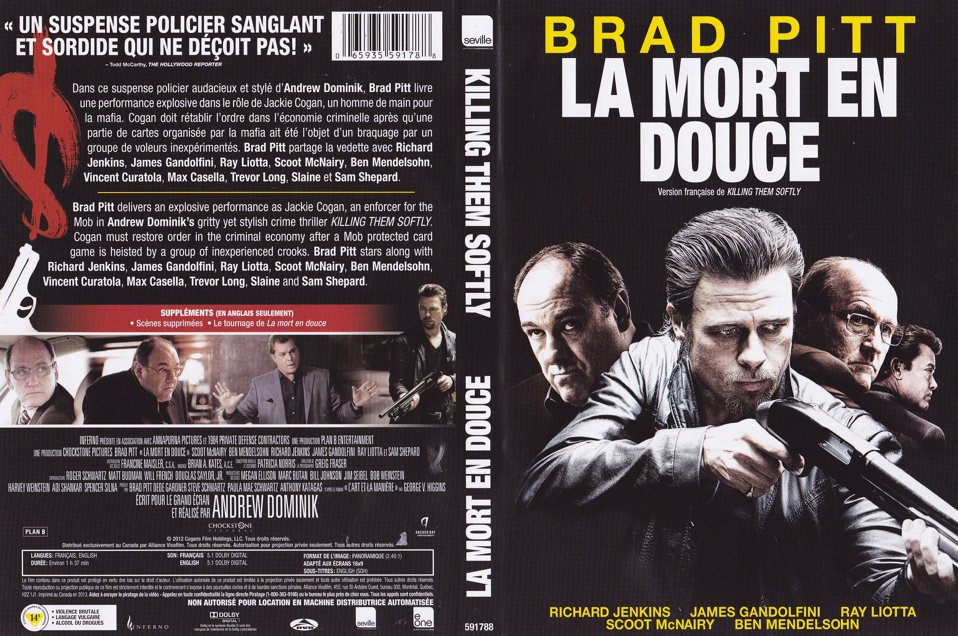 Jaquette DVD La mort en douce - Killing them softly (Canadienne)