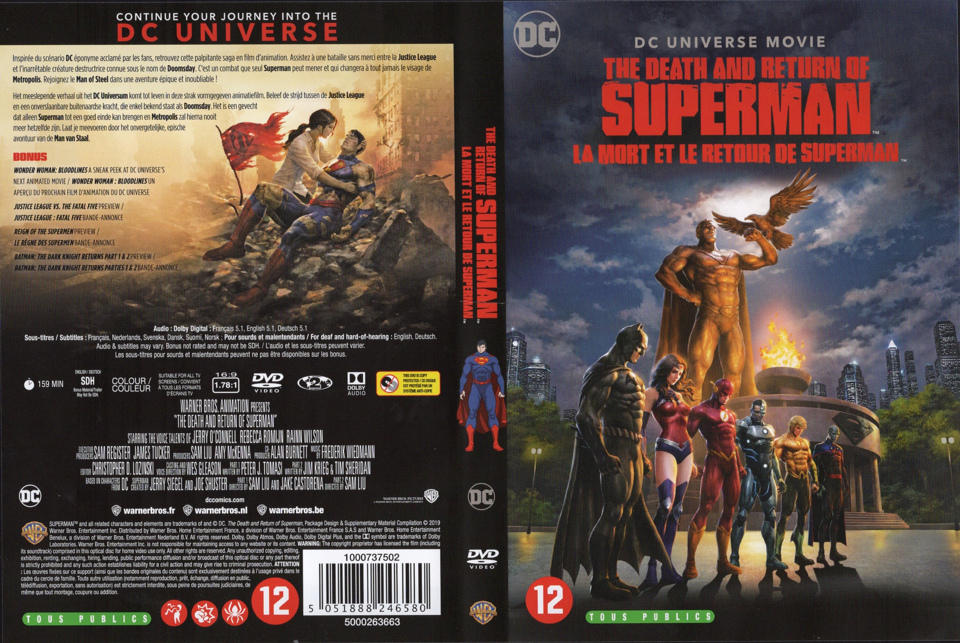 Jaquette DVD La mort et le retour de Superman