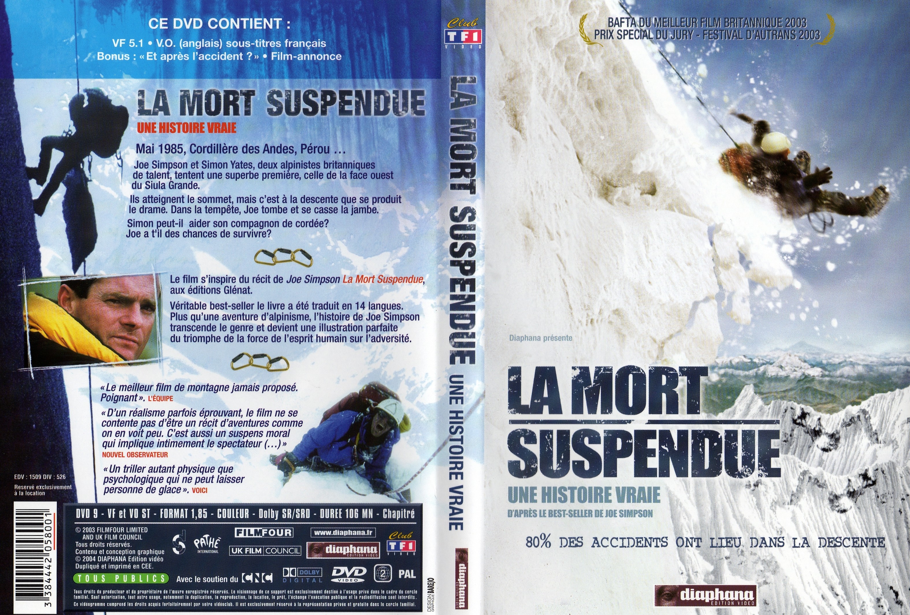 Jaquette DVD La mort suspendue