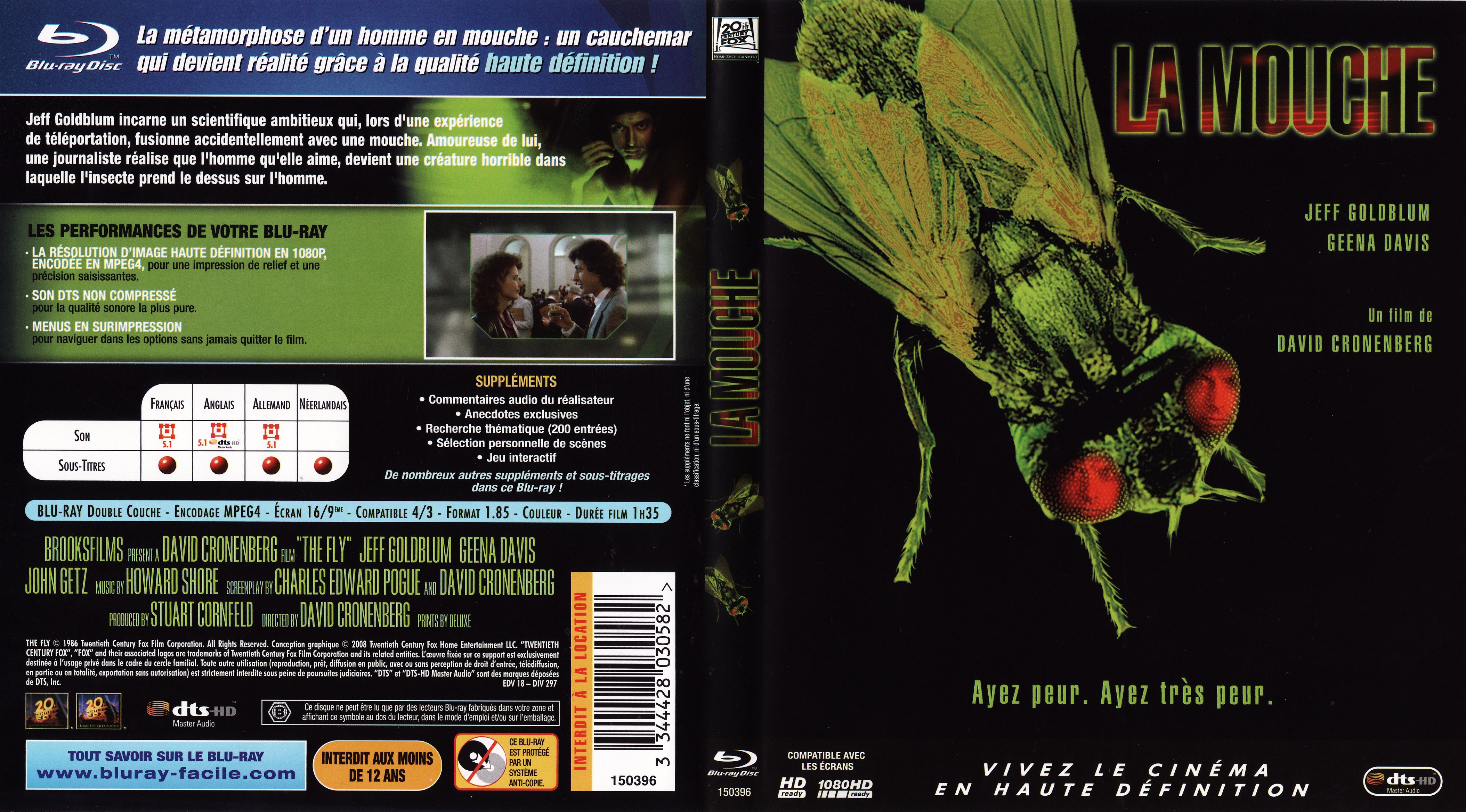 Jaquette DVD La mouche (BLU-RAY)