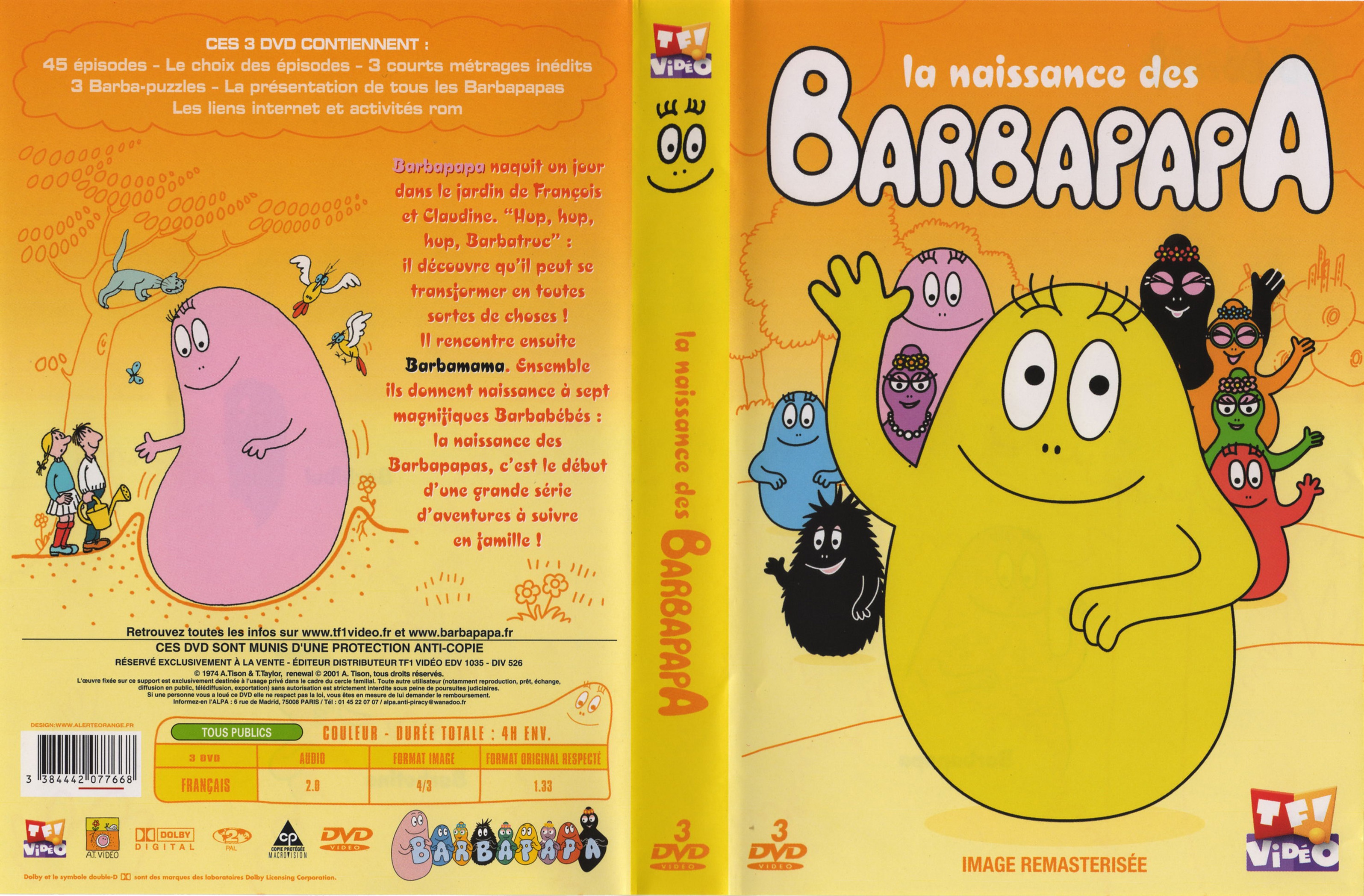 Jaquette DVD La naissance des barbapapa v2