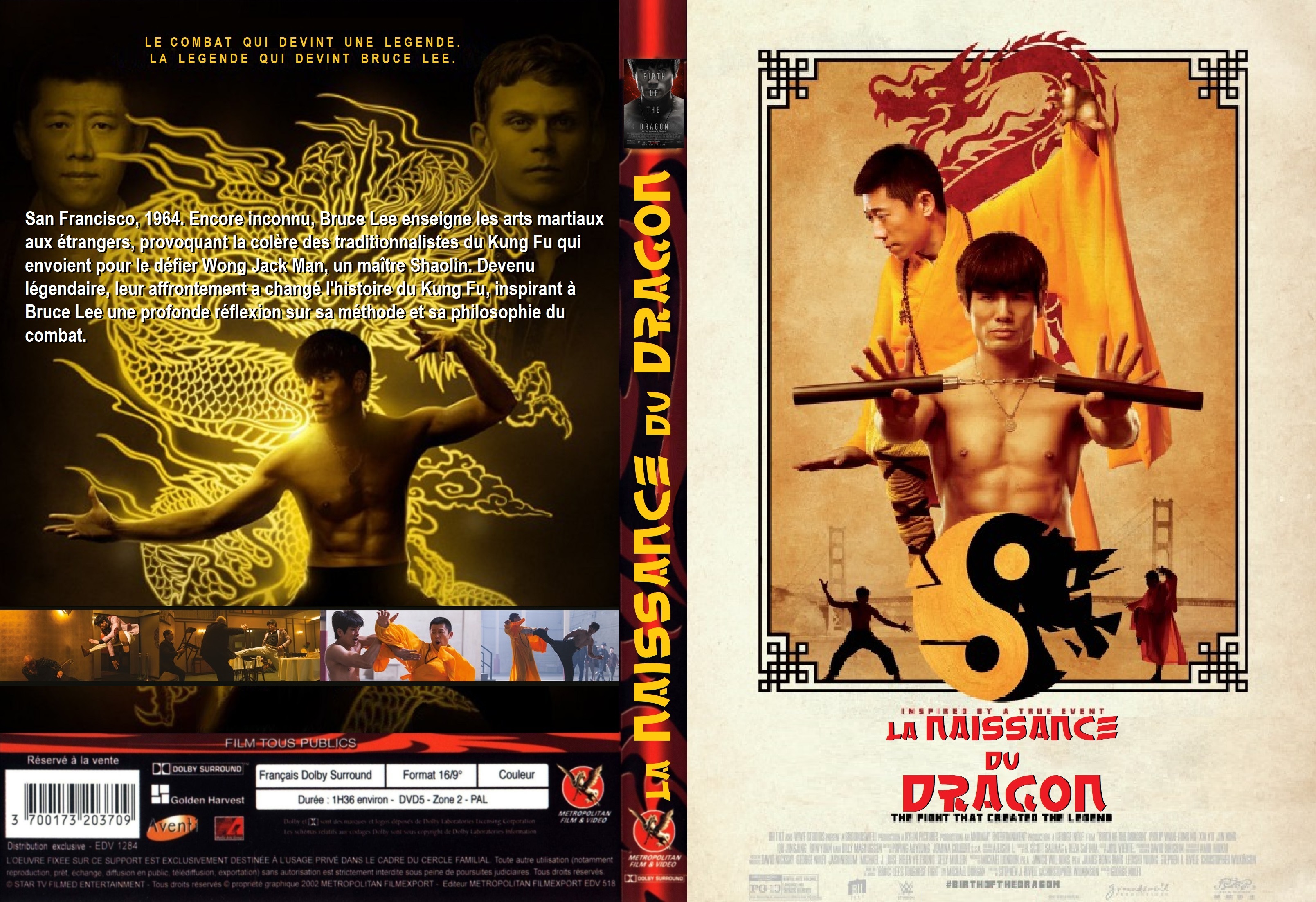 Jaquette DVD La naissance du dragon custom