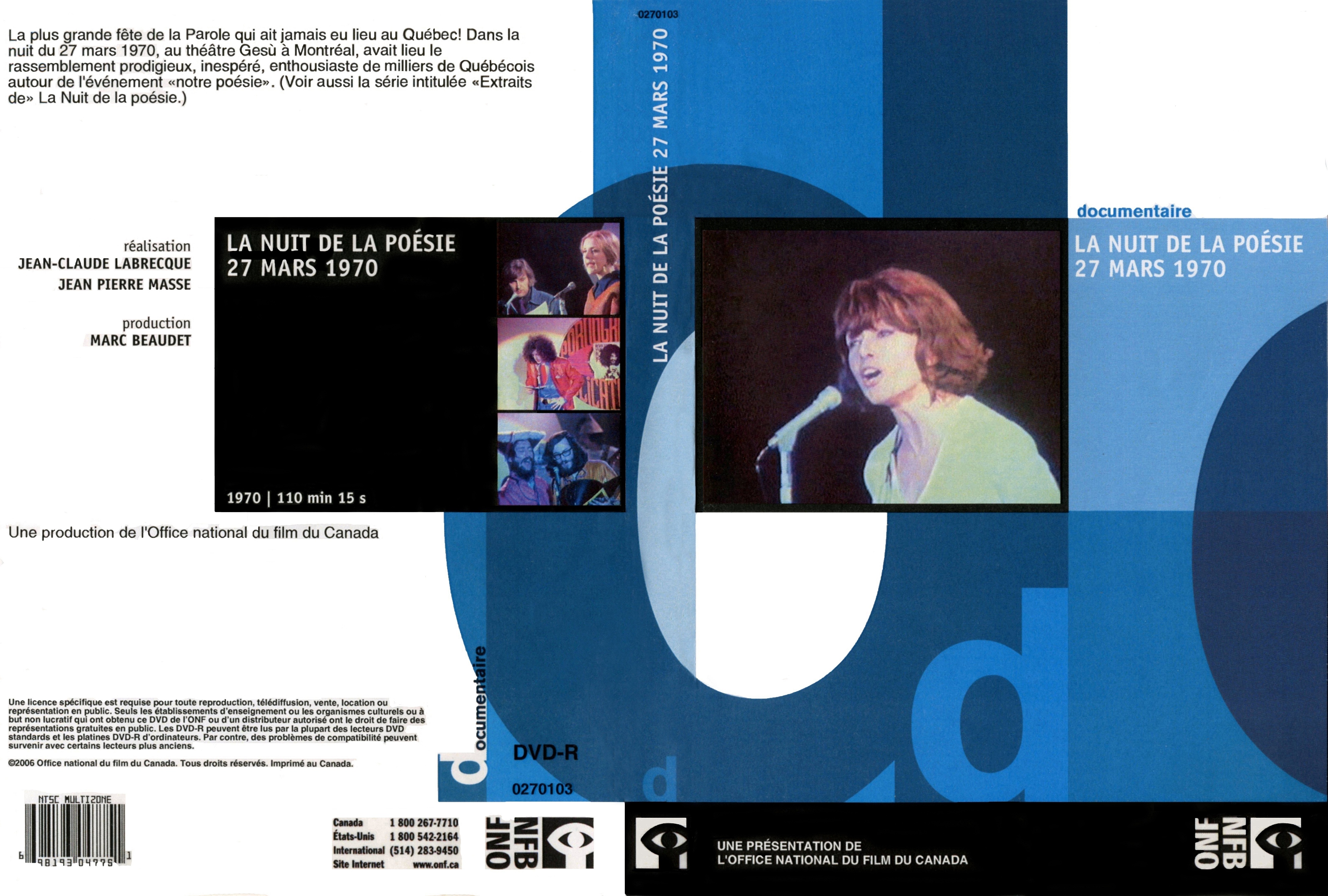 Jaquette DVD La nuit de la poesie 27 mars 1970