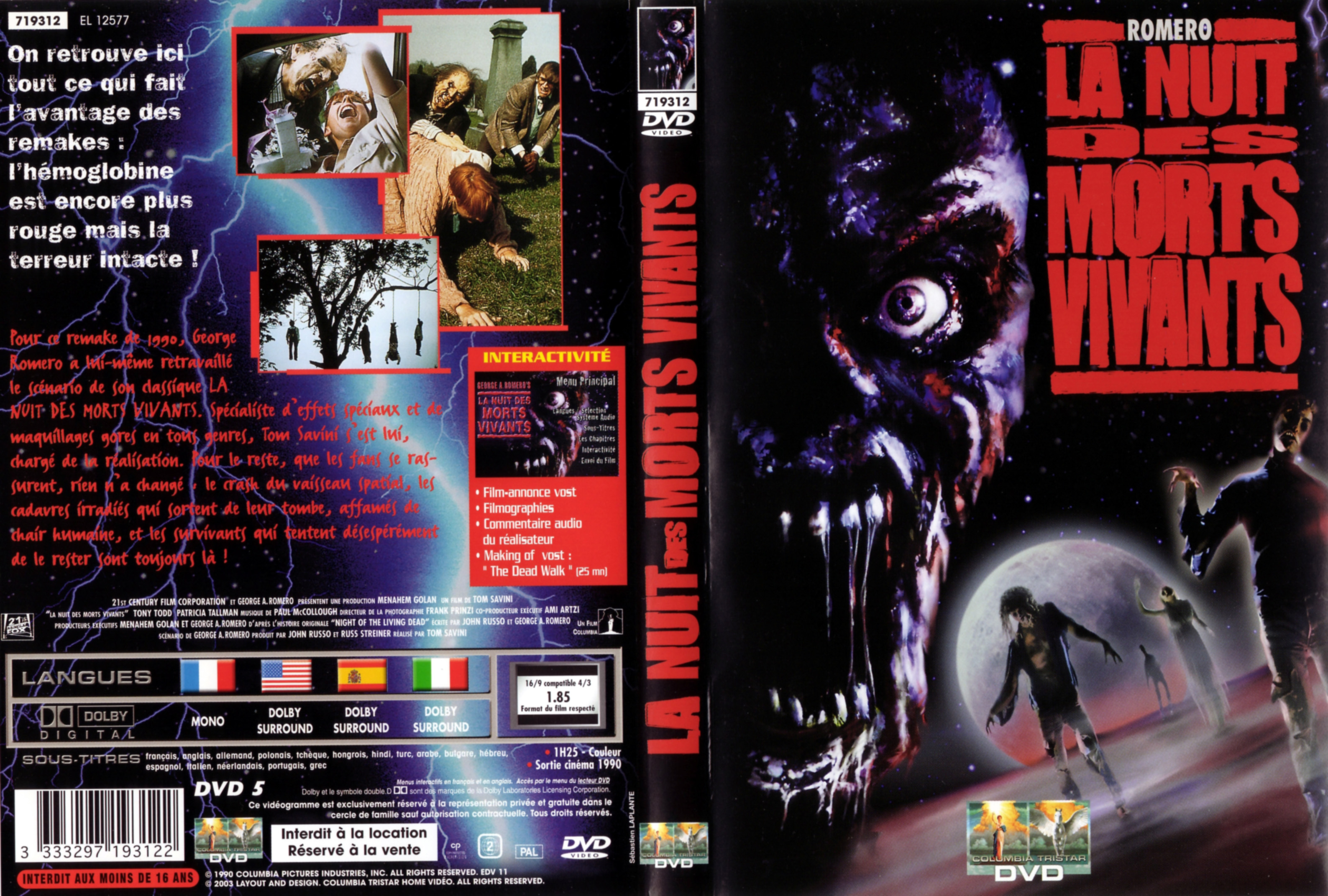 Jaquette DVD La nuit des morts vivants (1990) v2