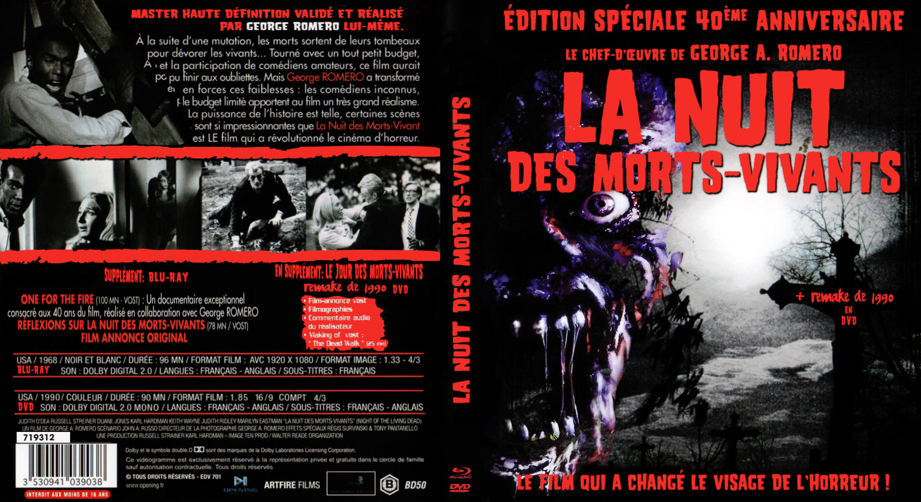 Jaquette DVD La nuit des morts-vivants custom (BLU-RAY)