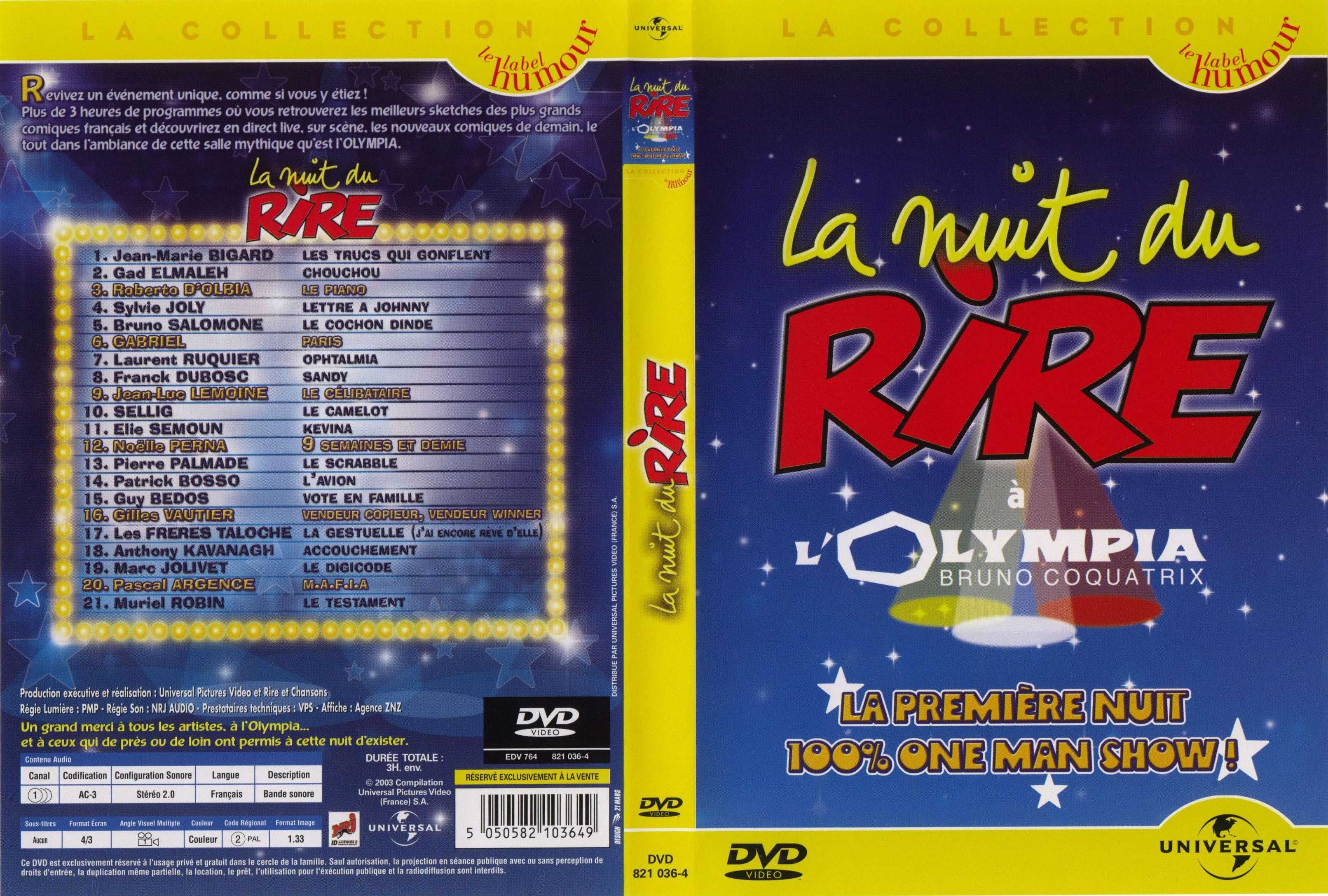 Jaquette DVD La nuit du rire  l