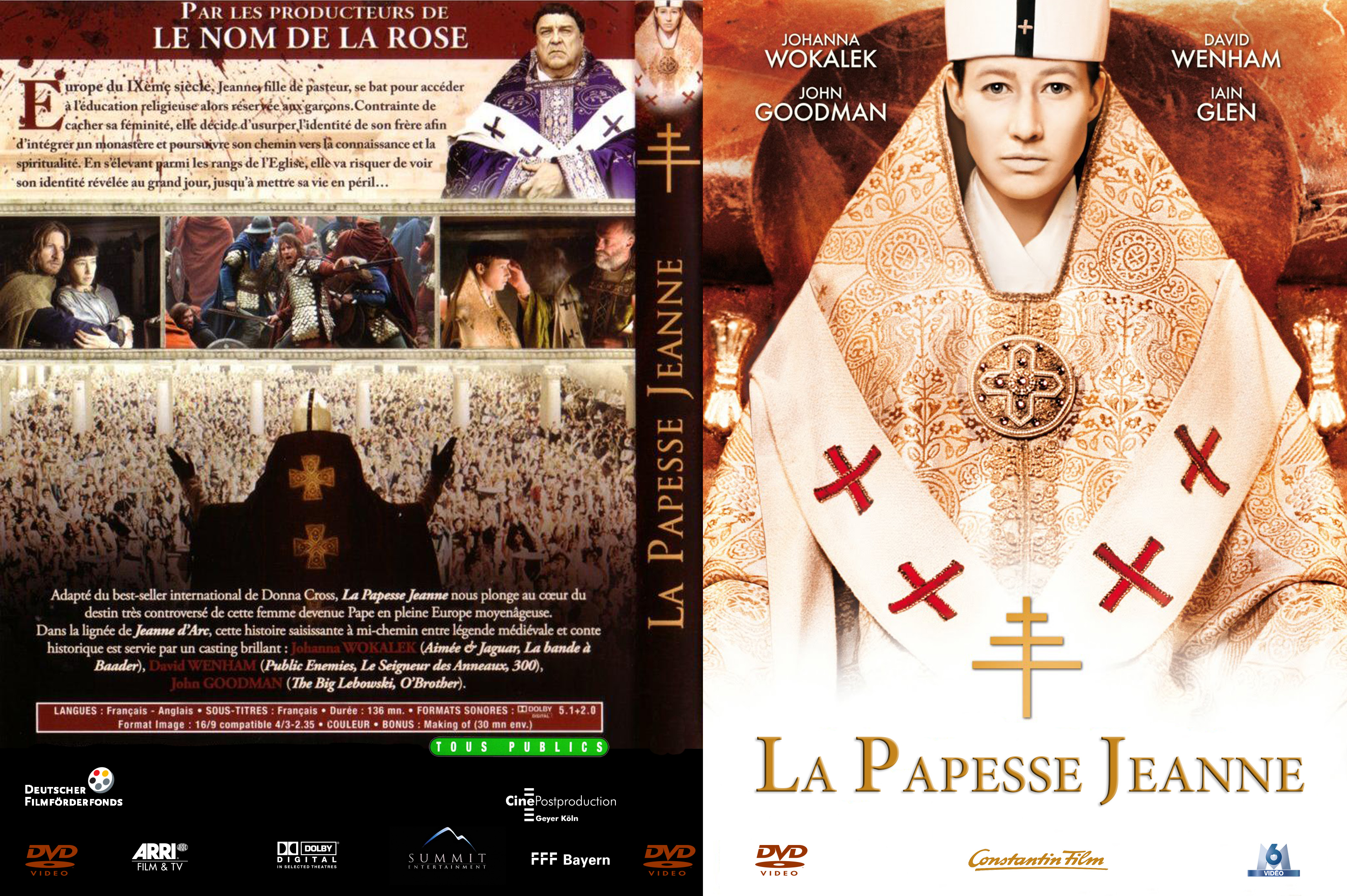 Jaquette DVD La papesse Jeanne custom