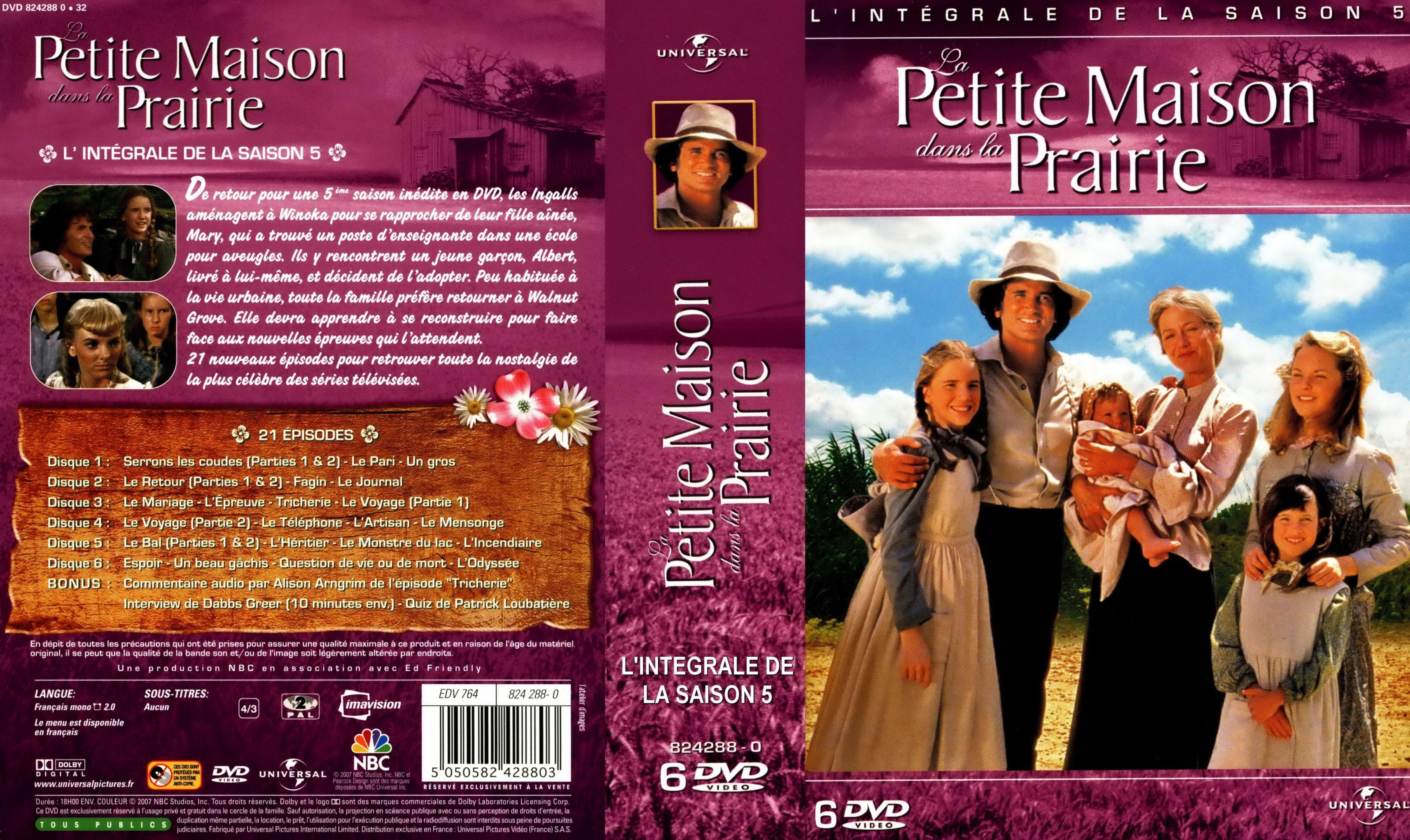 Jaquette DVD La petite maison dans la prairie saison 5 COFFRET