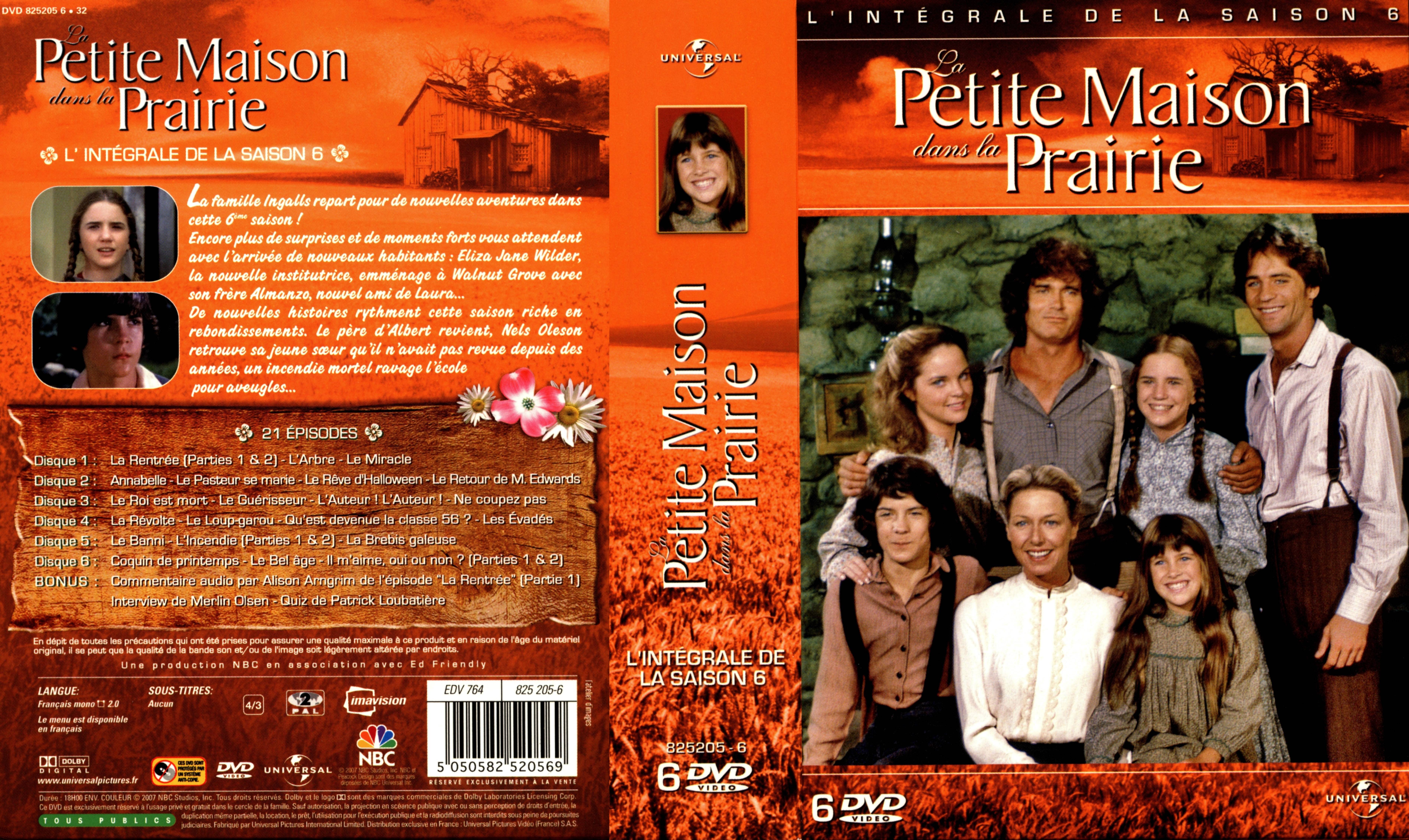 Jaquette DVD La petite maison dans la prairie saison 6 COFFRET