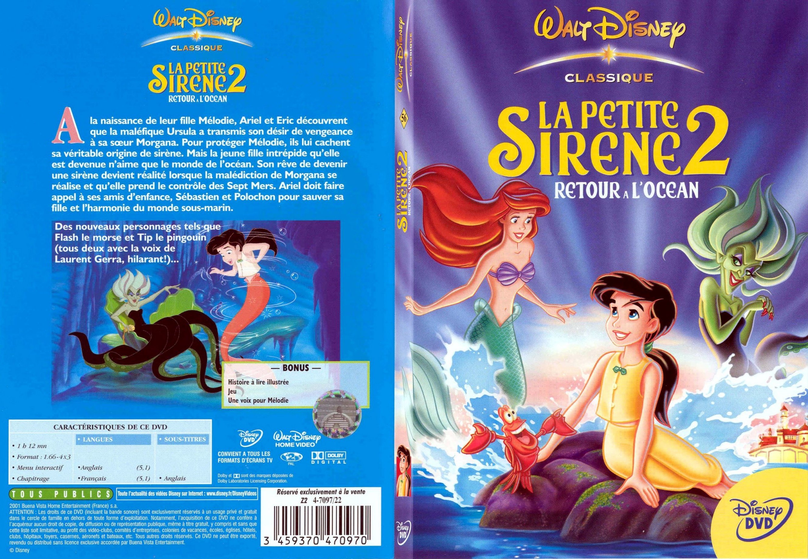 Jaquette DVD La petite sirene 2 - SLIM