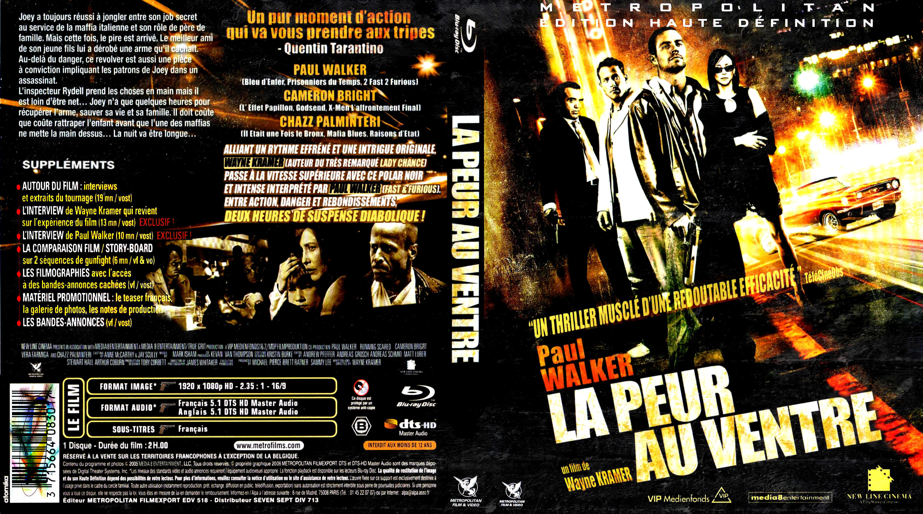 Jaquette DVD La peur au ventre custom (BLU-RAY)